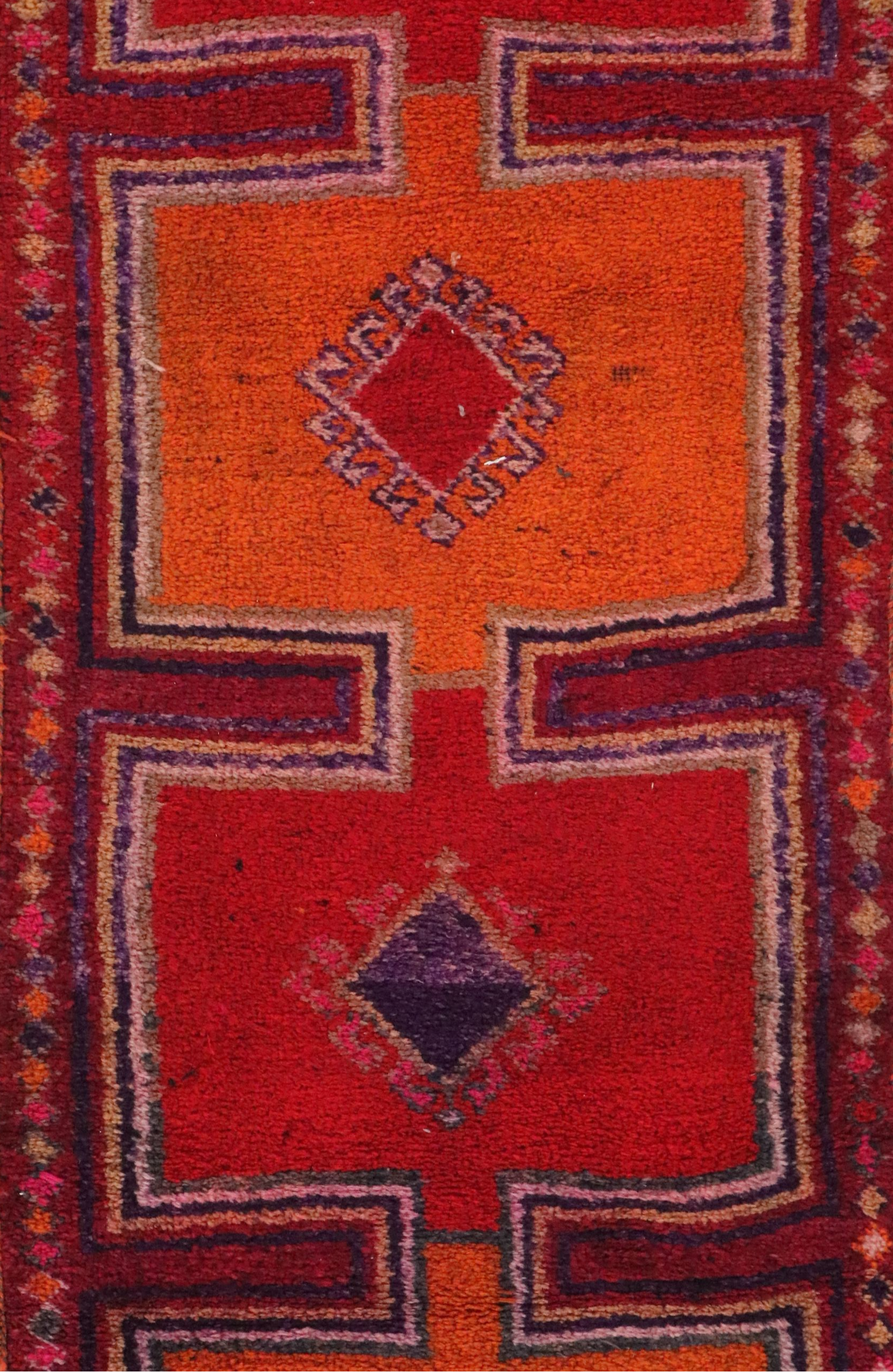 3'11 x 11'6 Hand-Knotted Moroccan Berber Long Rug