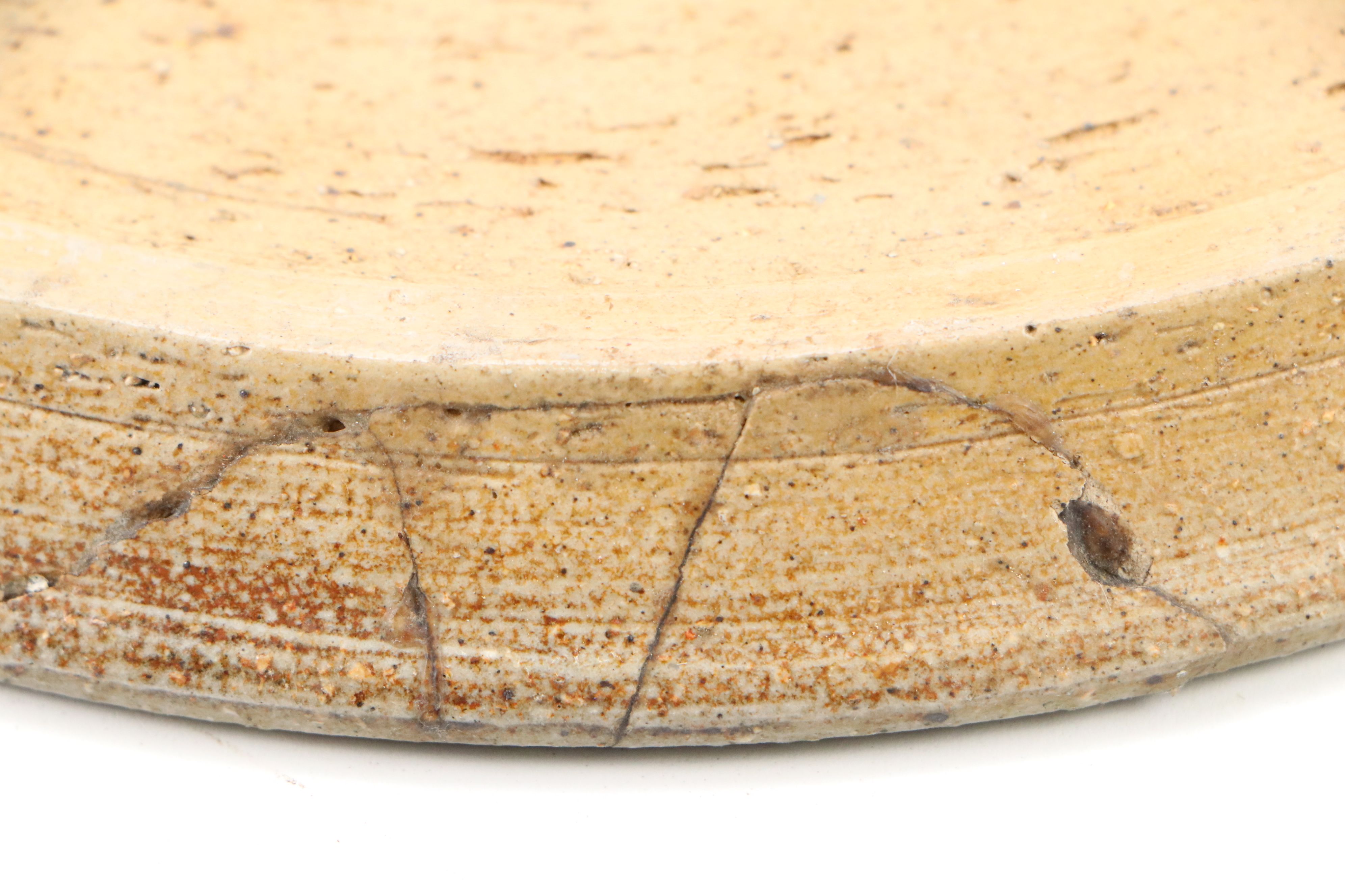 Earthenware Studio Pottery Jardinière with Ribbed Bowls and Other Plates