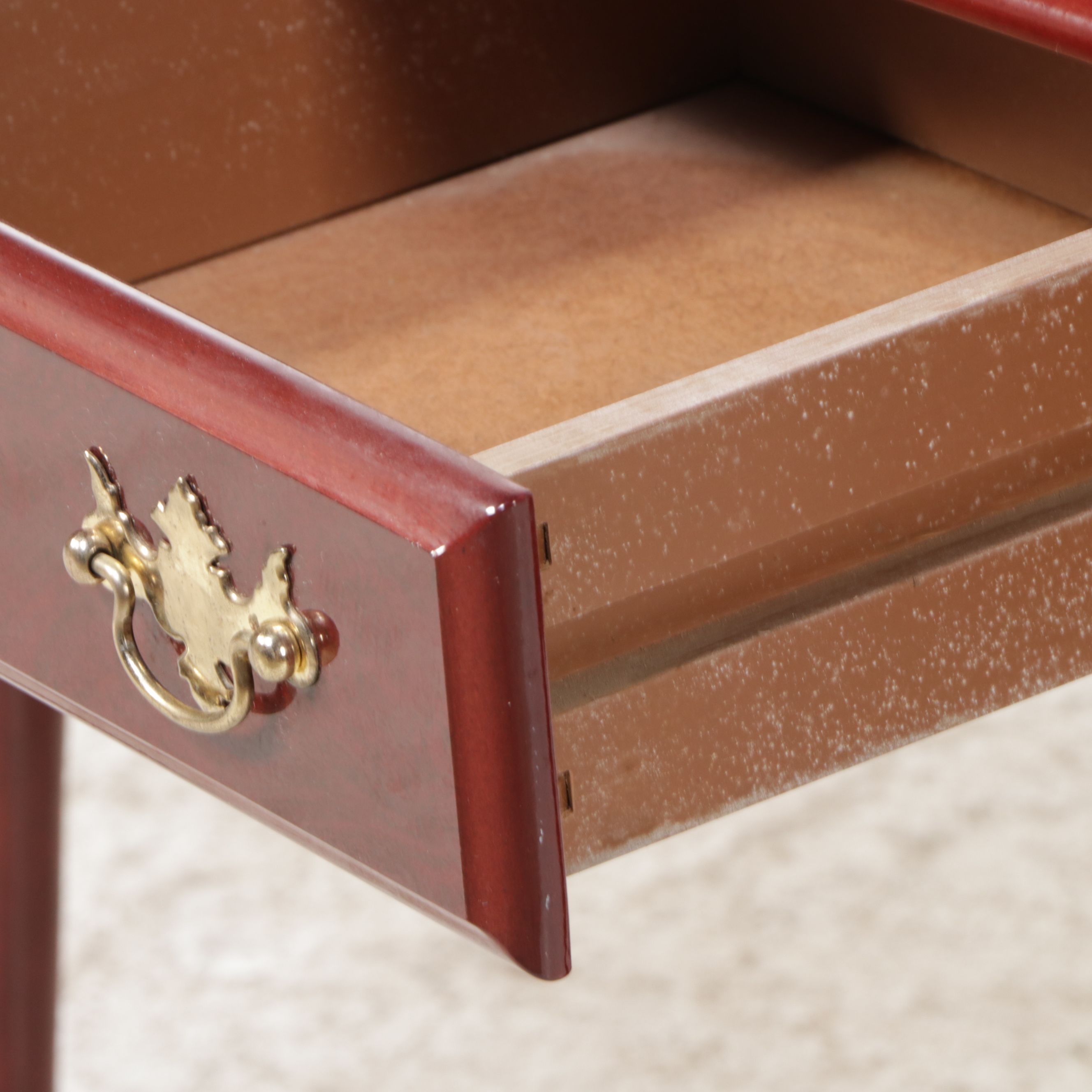 Queen Anne Style Two-Drawer Mahogany Console Table