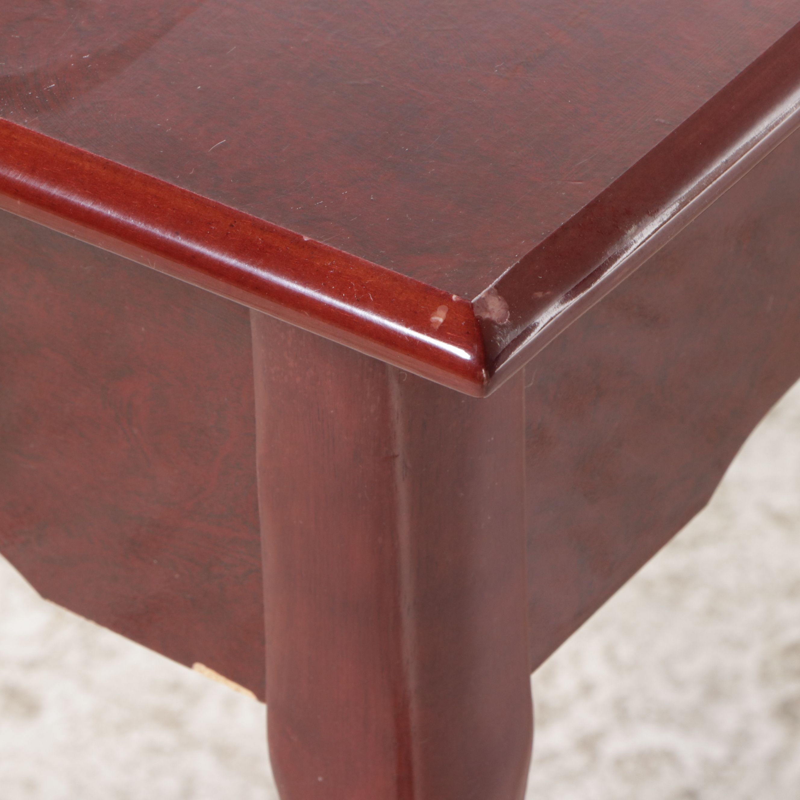 Queen Anne Style Two-Drawer Mahogany Console Table