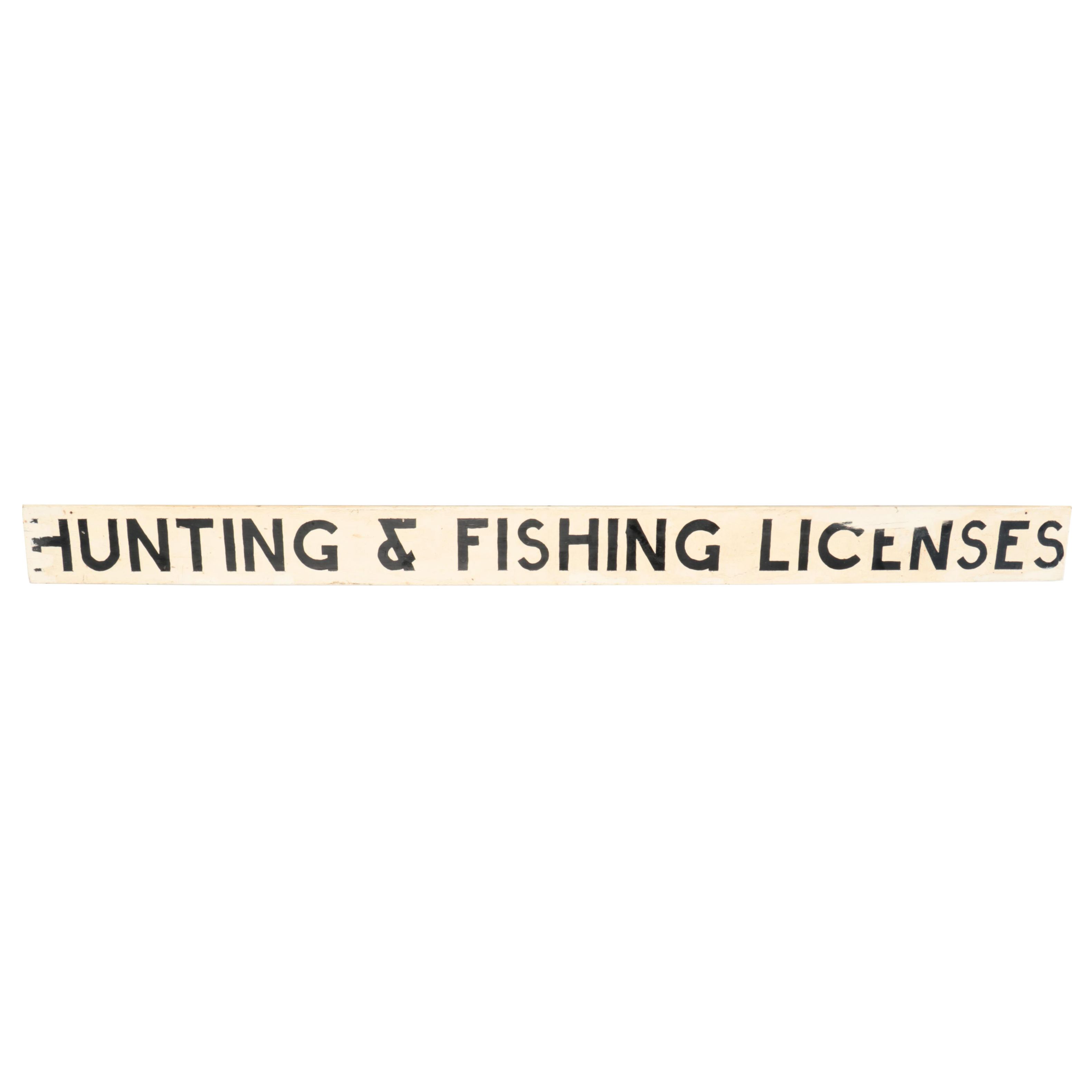 "Hunting and Fishing Licenses" Wooden Sign
