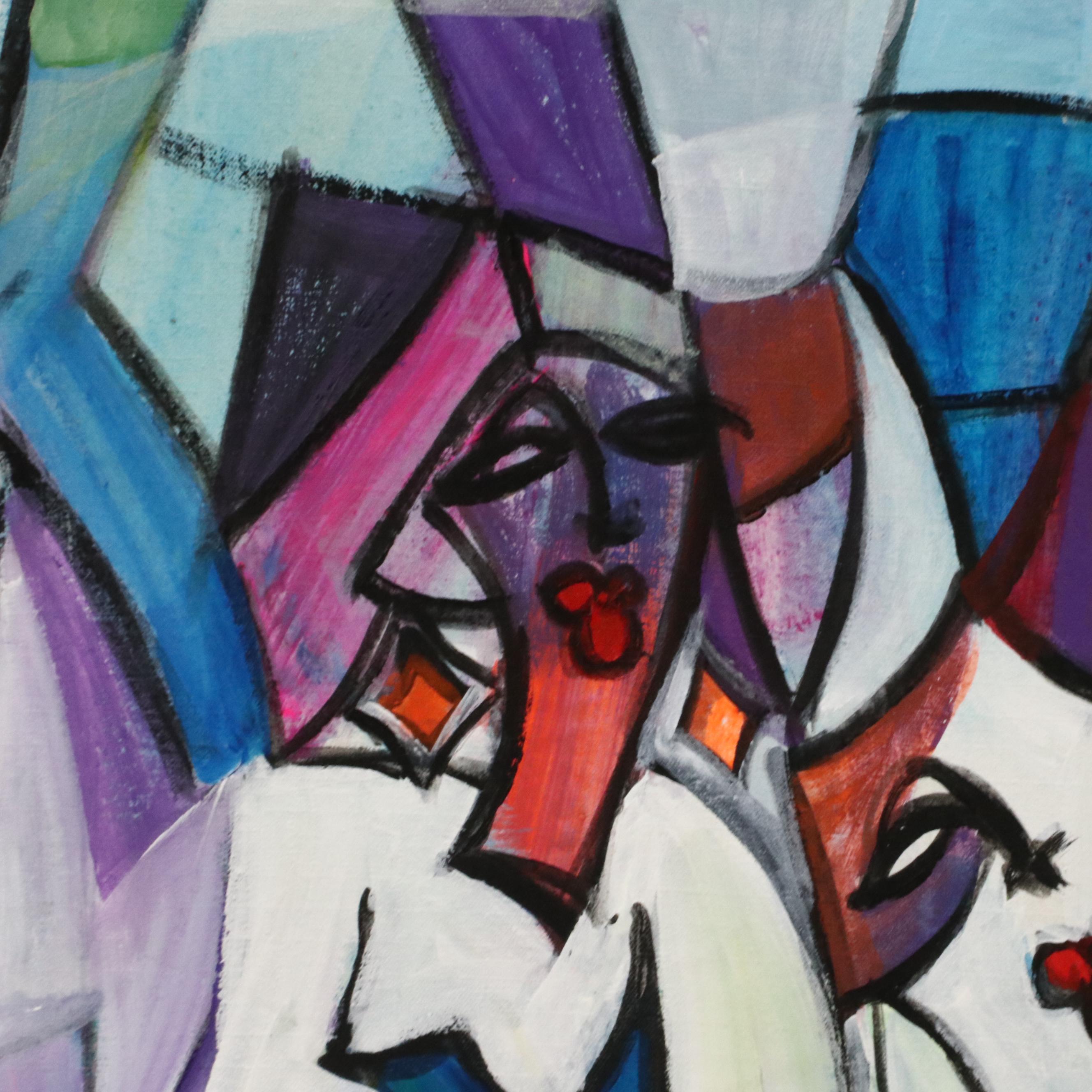 Evuarherhe Ufuoma Stylized Acrylic Painting "Celebration," 2022