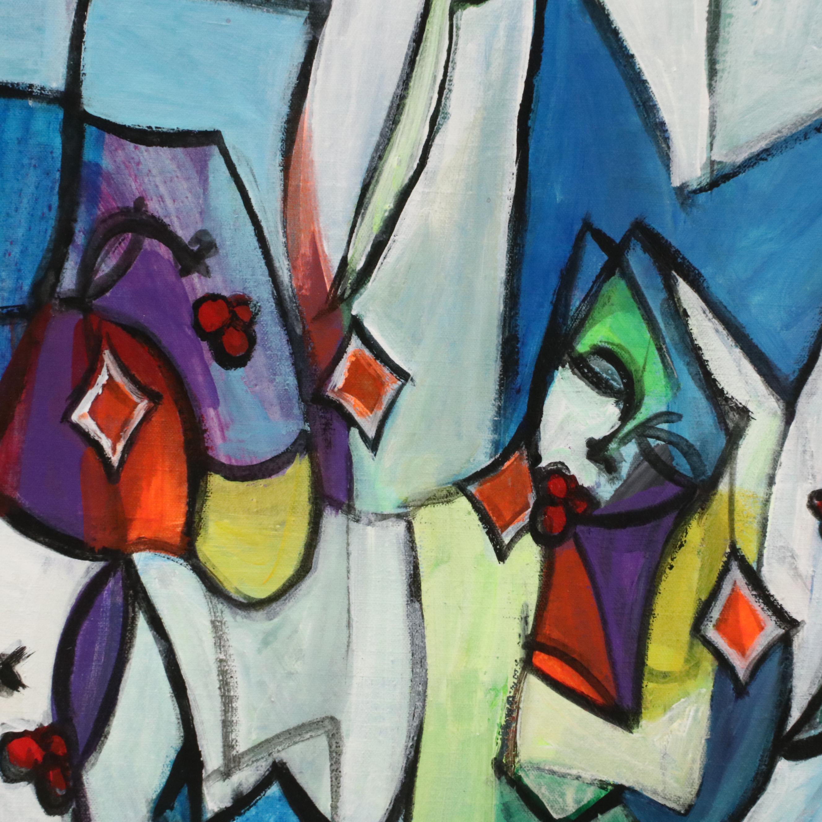 Evuarherhe Ufuoma Stylized Acrylic Painting "Celebration," 2022