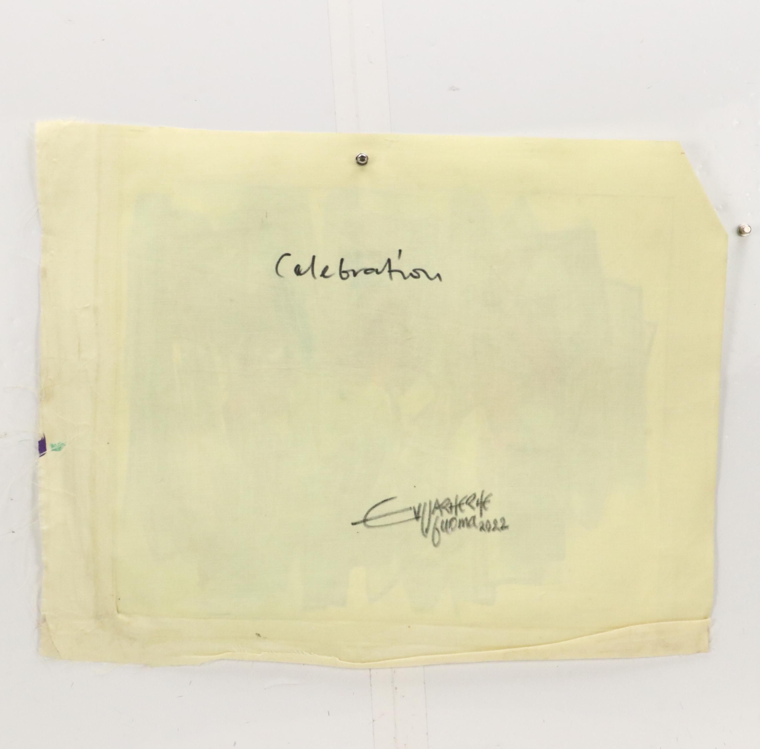 Evuarherhe Ufuoma Stylized Acrylic Painting "Celebration," 2022