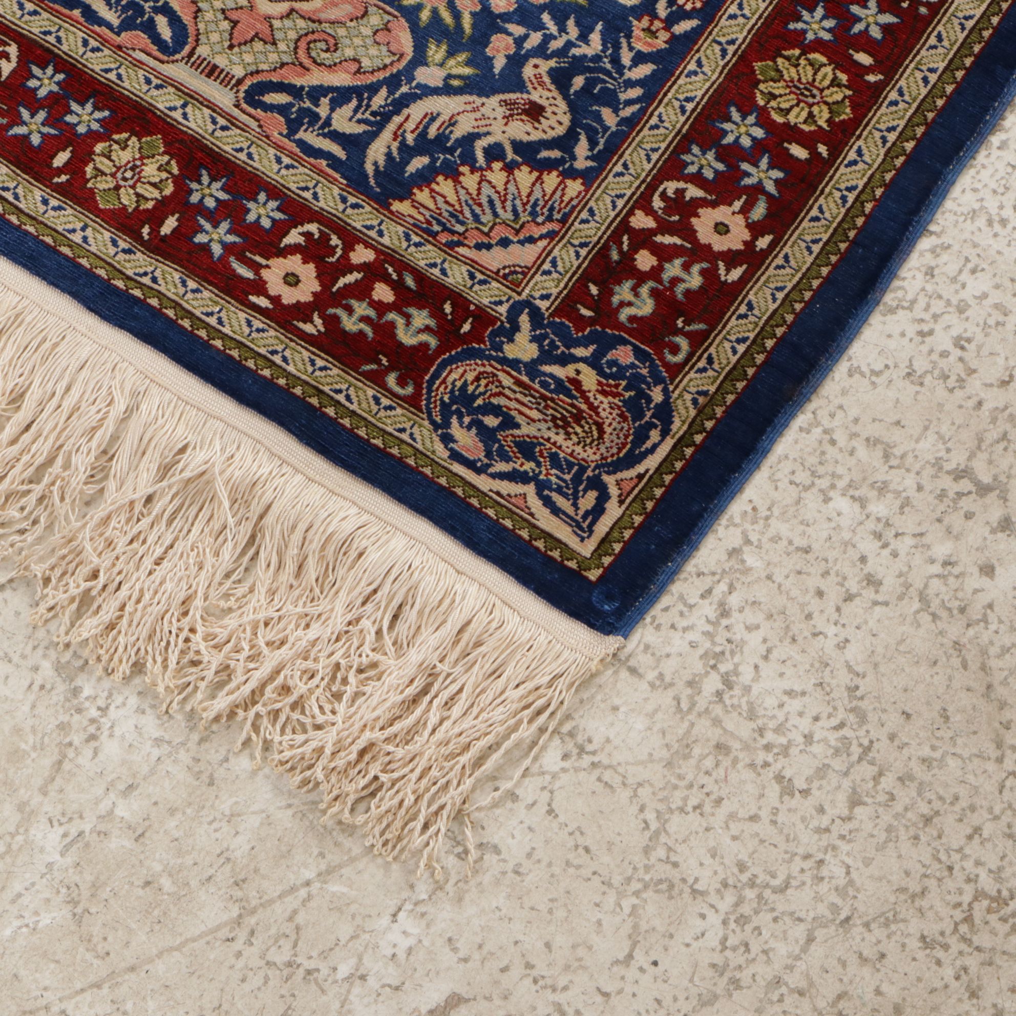 1'4 x 2'4 Hand-Knotted Turkish Kayseri Silk Prayer Rug