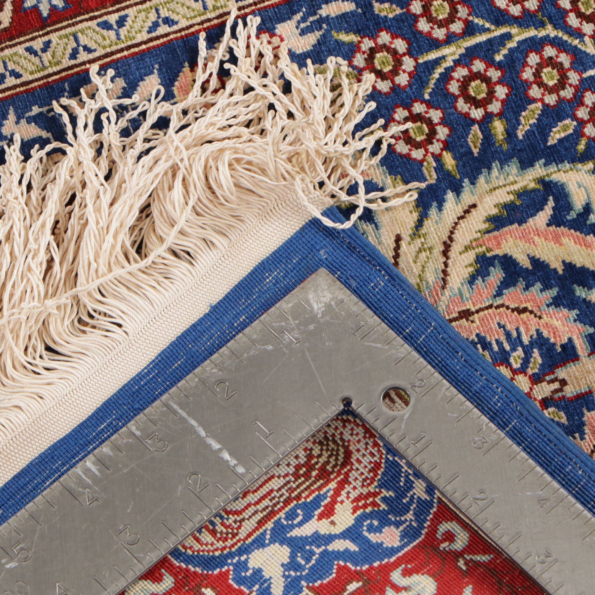 1'4 x 2'4 Hand-Knotted Turkish Kayseri Silk Prayer Rug