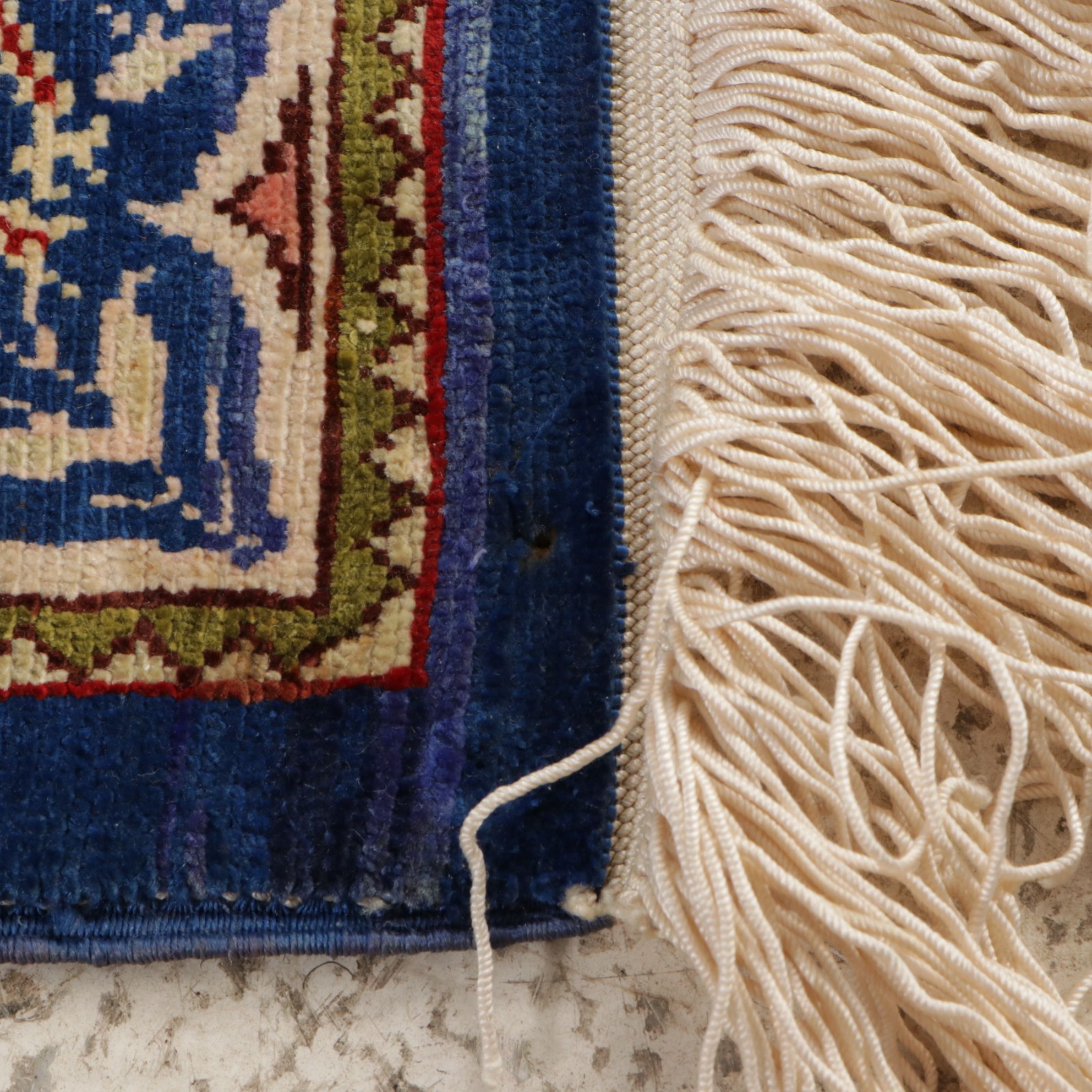 1'4 x 2'4 Hand-Knotted Turkish Kayseri Silk Prayer Rug