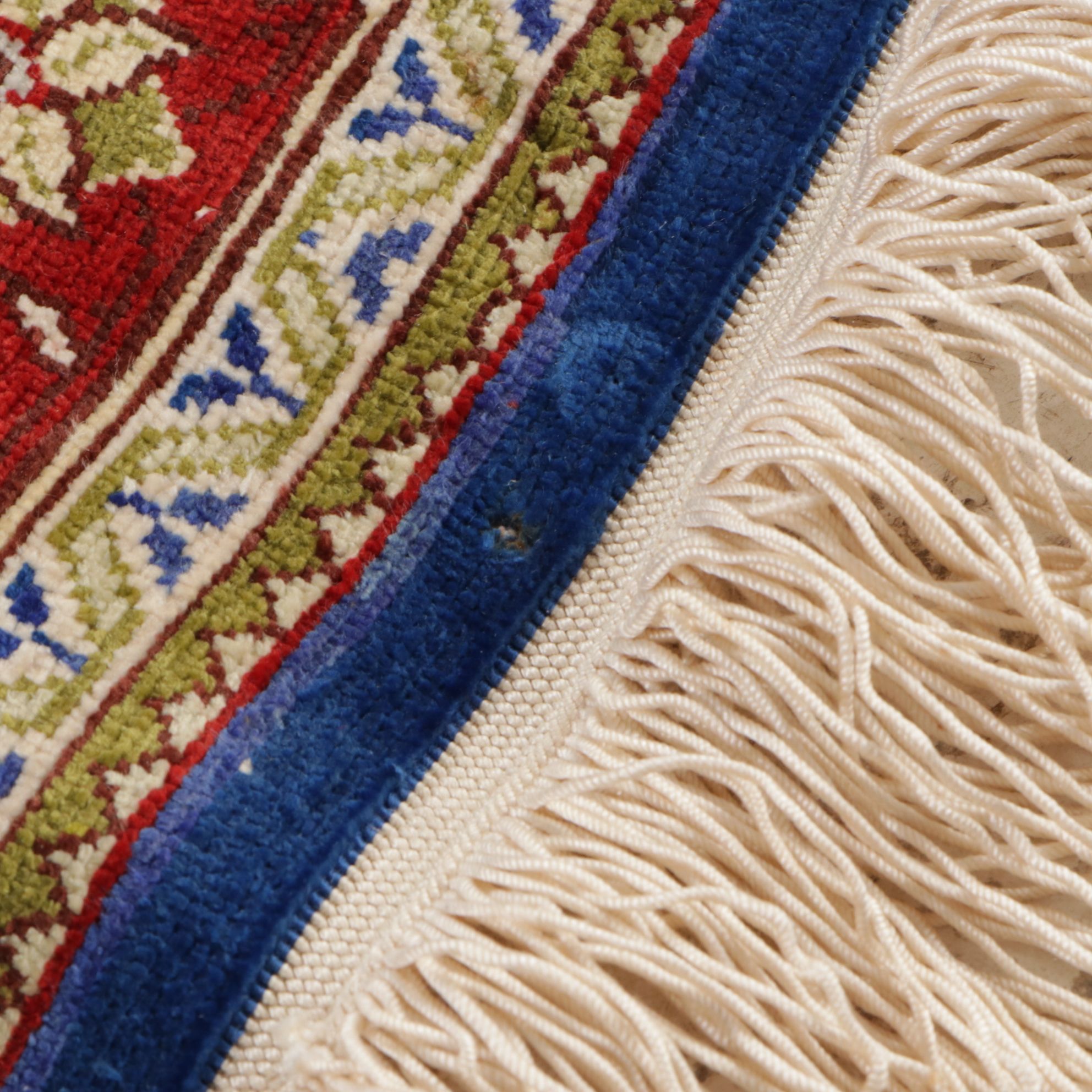 1'4 x 2'4 Hand-Knotted Turkish Kayseri Silk Prayer Rug