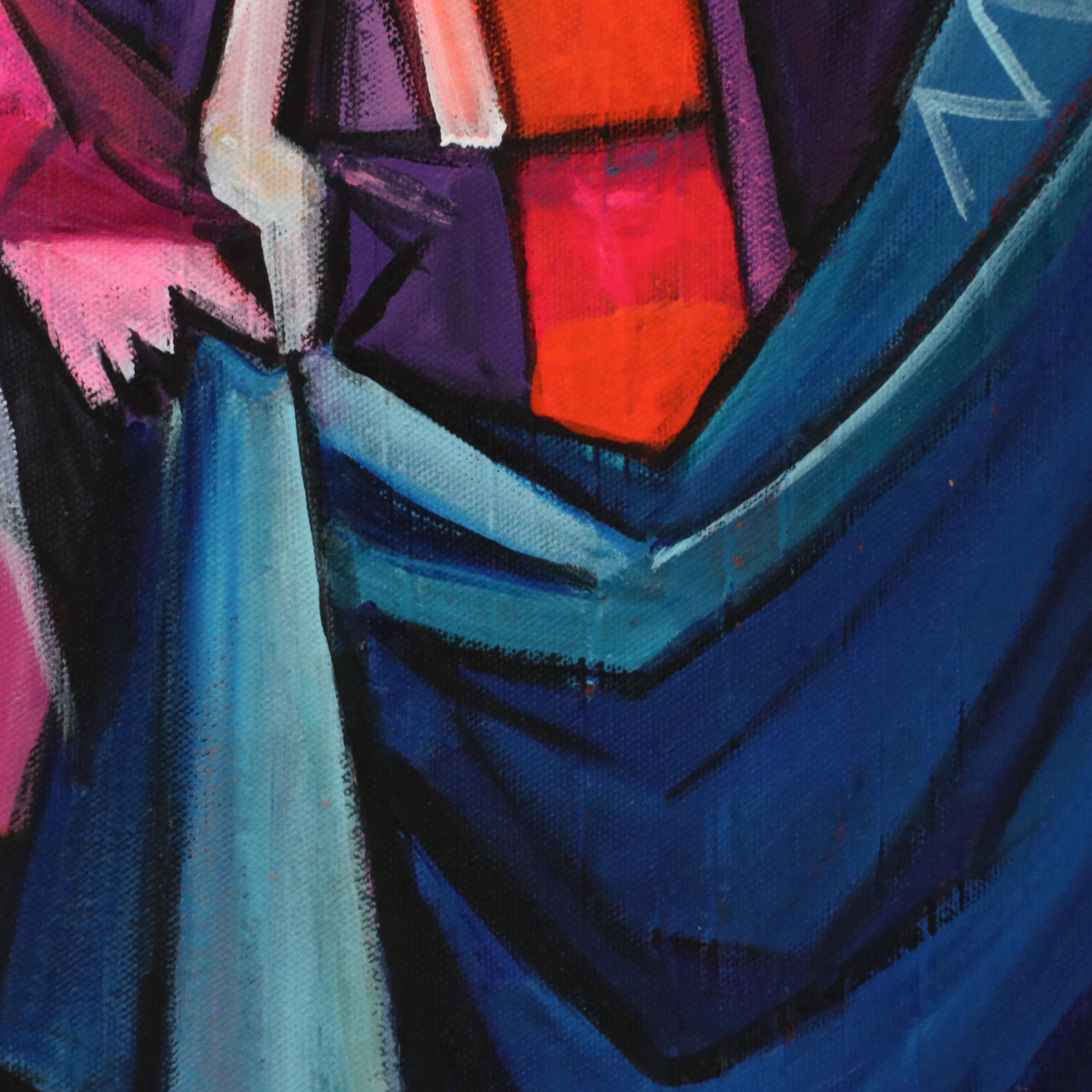 Evuarherhe Ufuoma Stylized Acrylic Painting "Culture," 2022