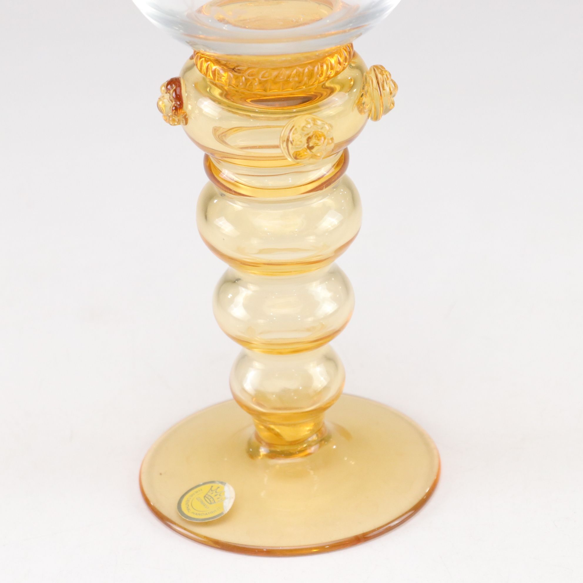 Theresienthal Etched Blown Glass Dessert & Wine Glasses