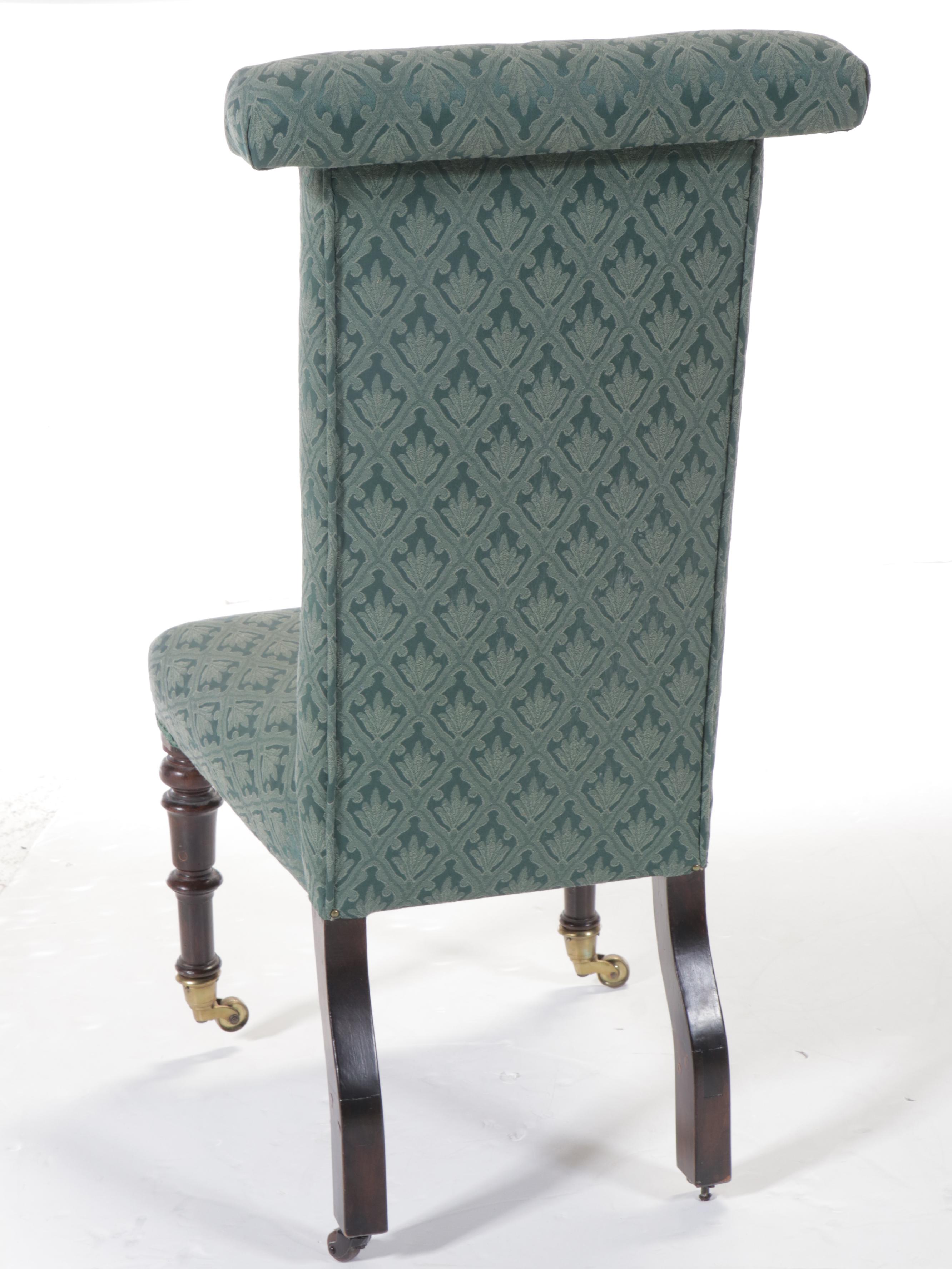Victorian Upholstered Prie-Dieu Style Chair, Late 19th/Early 20th Century