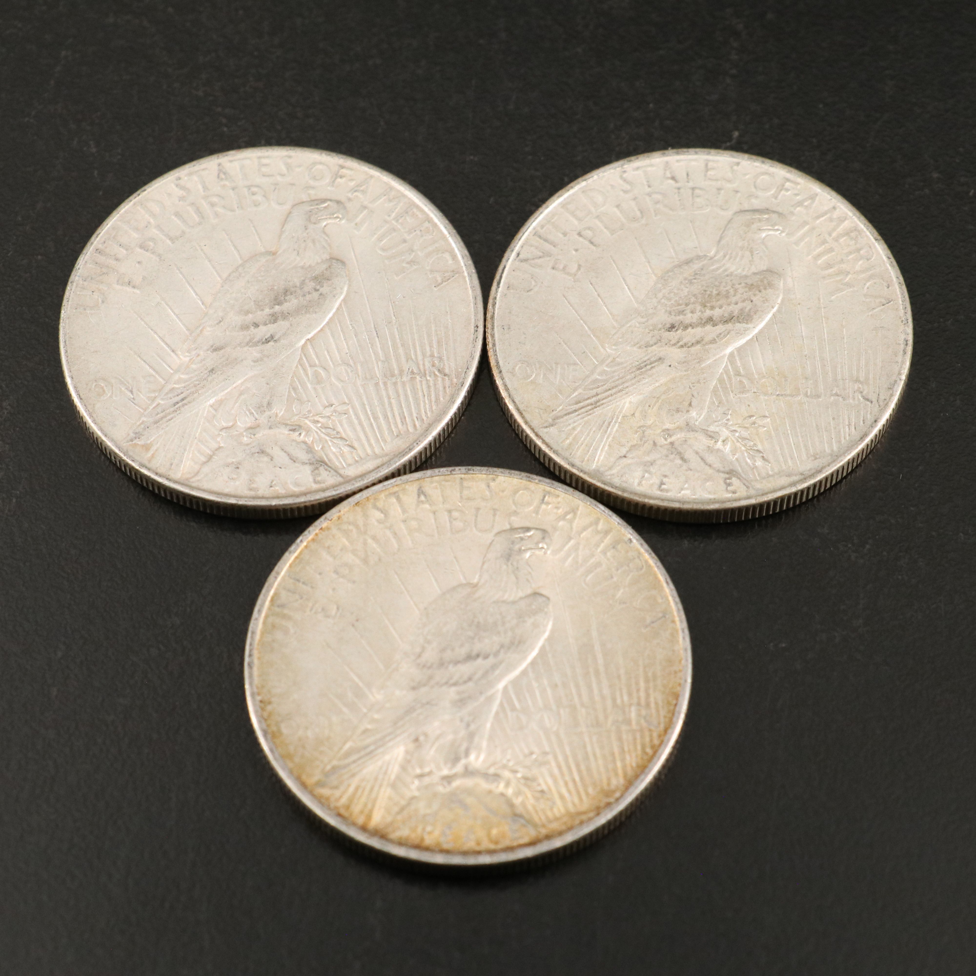 Eleven Peace Silver Dollars
