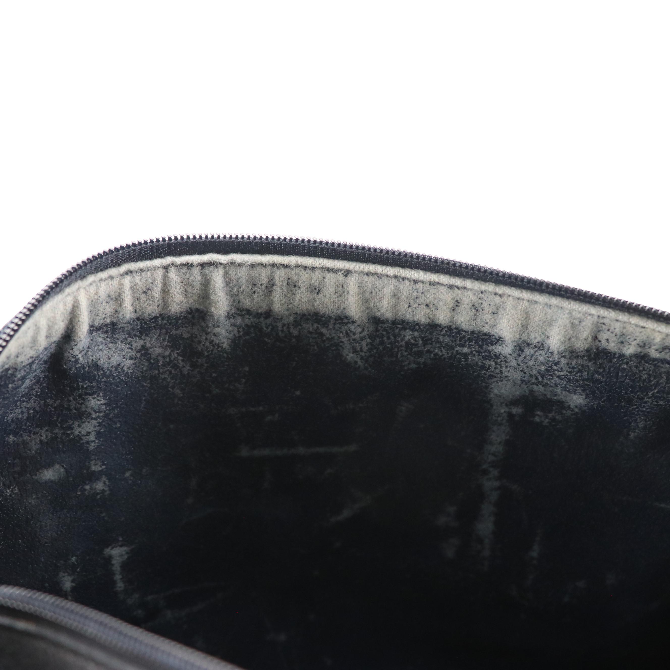 Gucci Accessory Collection Boston Bag in Navy Blue GG Supreme Canvas & Leather