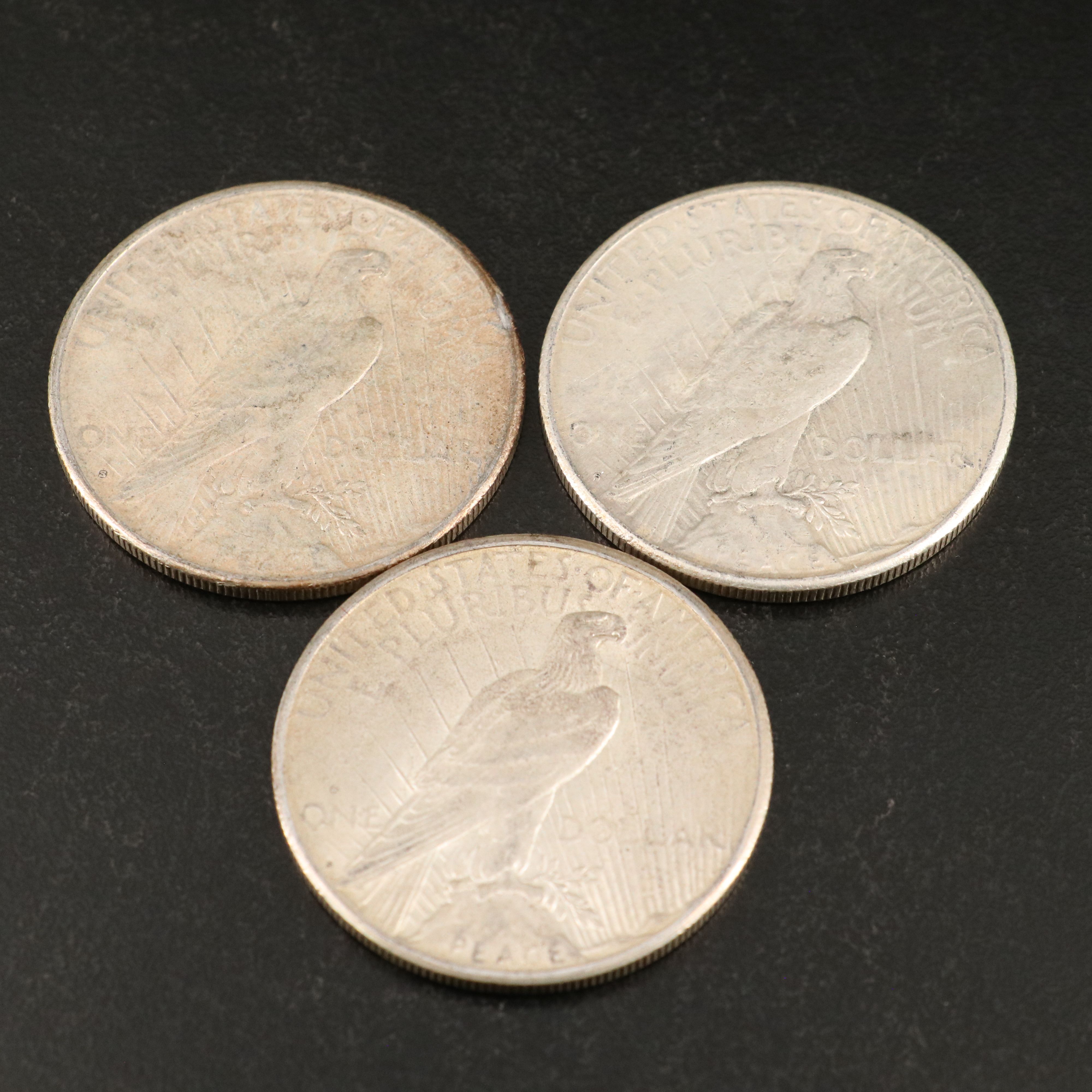 Eleven Peace Silver Dollars