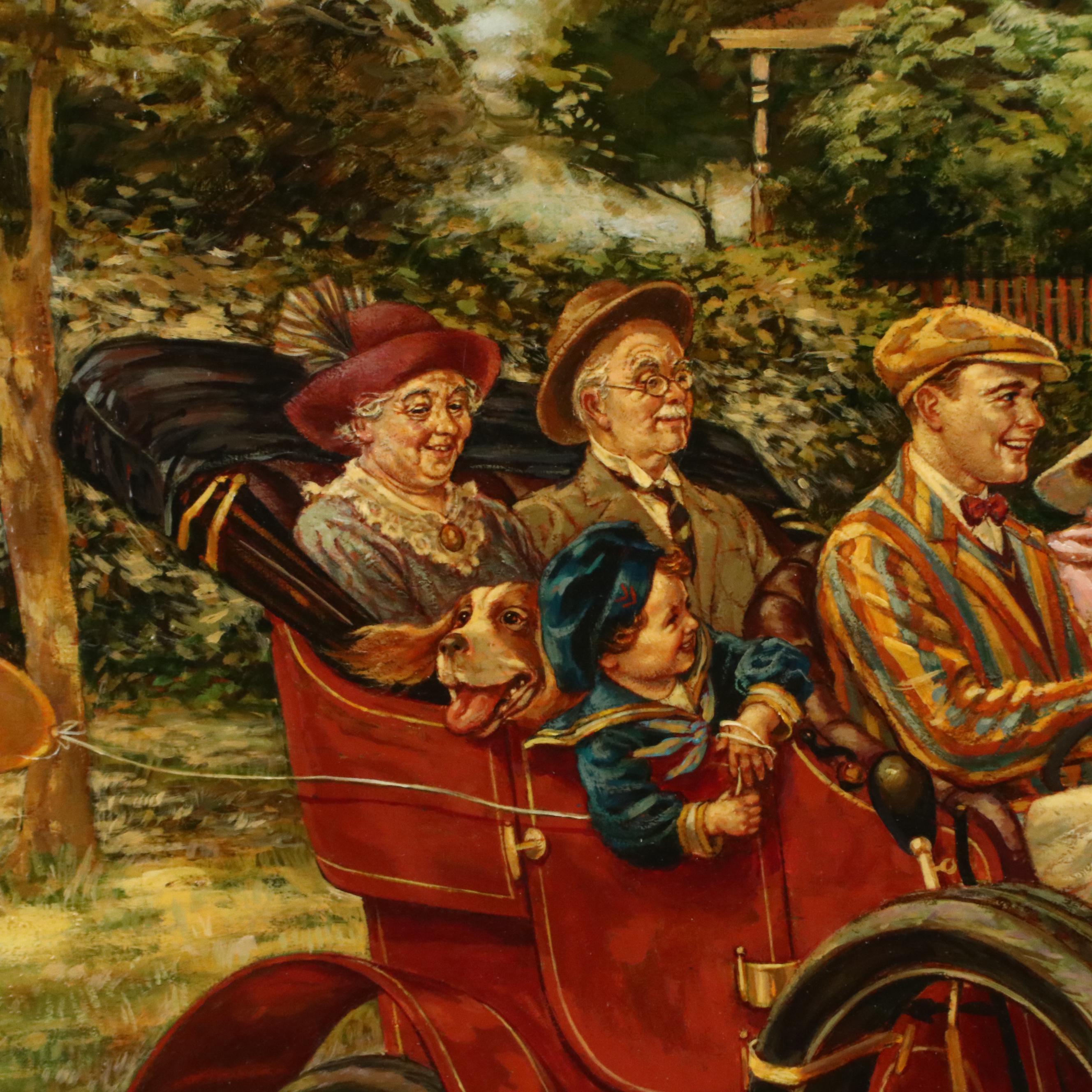 Lee Dubin American Dream Genre Oil Painting, 21st Century