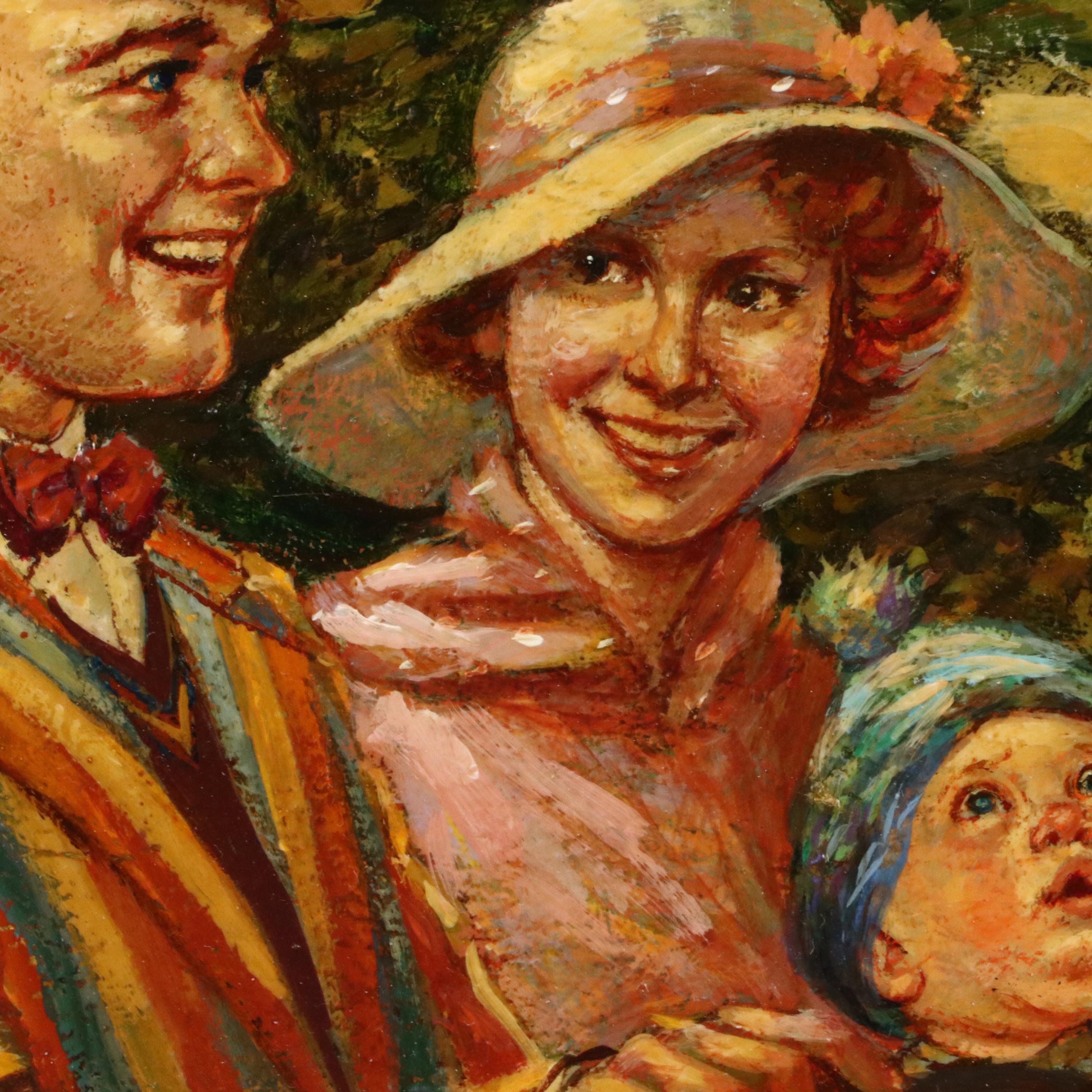 Lee Dubin American Dream Genre Oil Painting, 21st Century