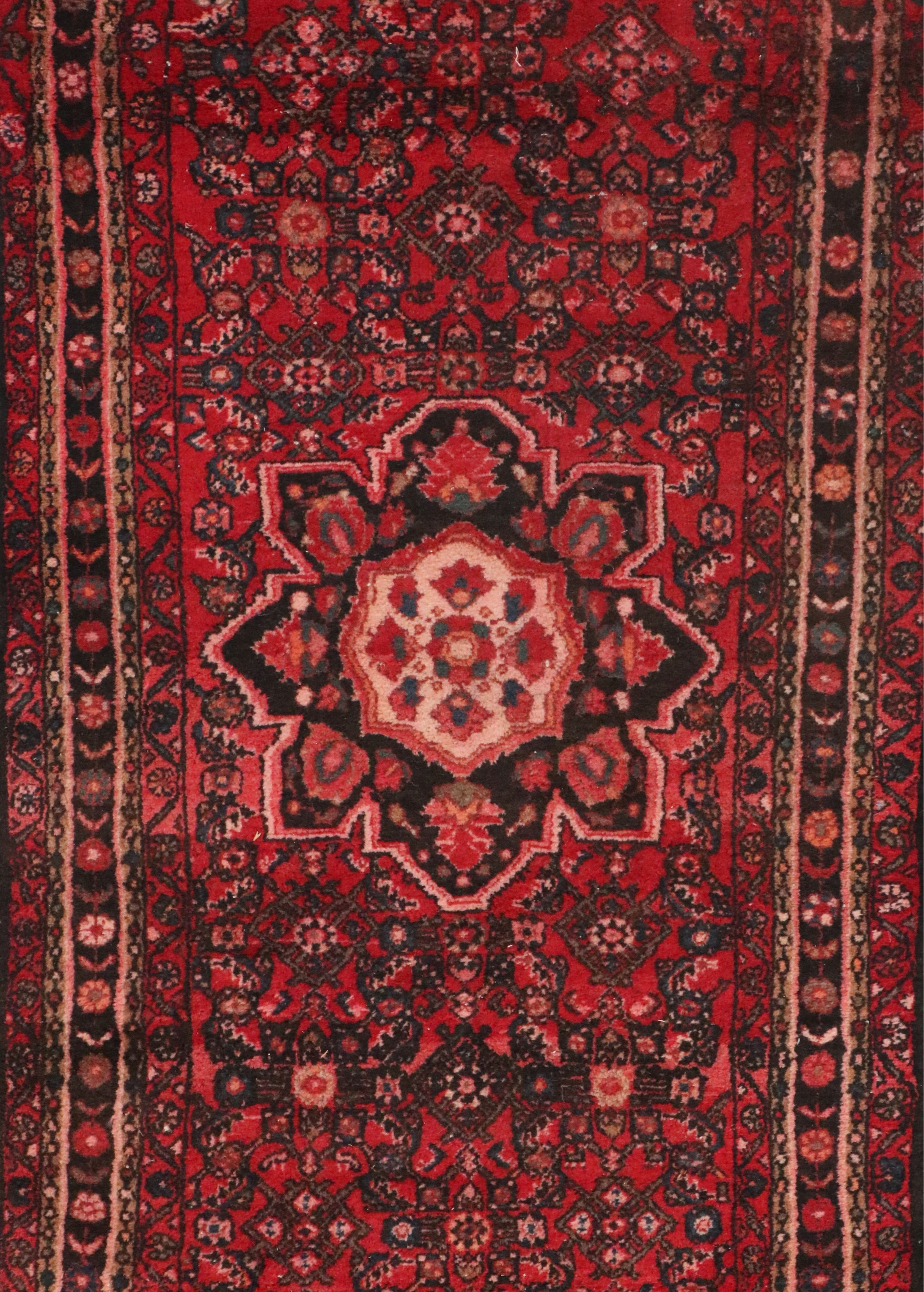 3'8 x 13'3 Hand-Knotted Persian Hamadan Long Rug