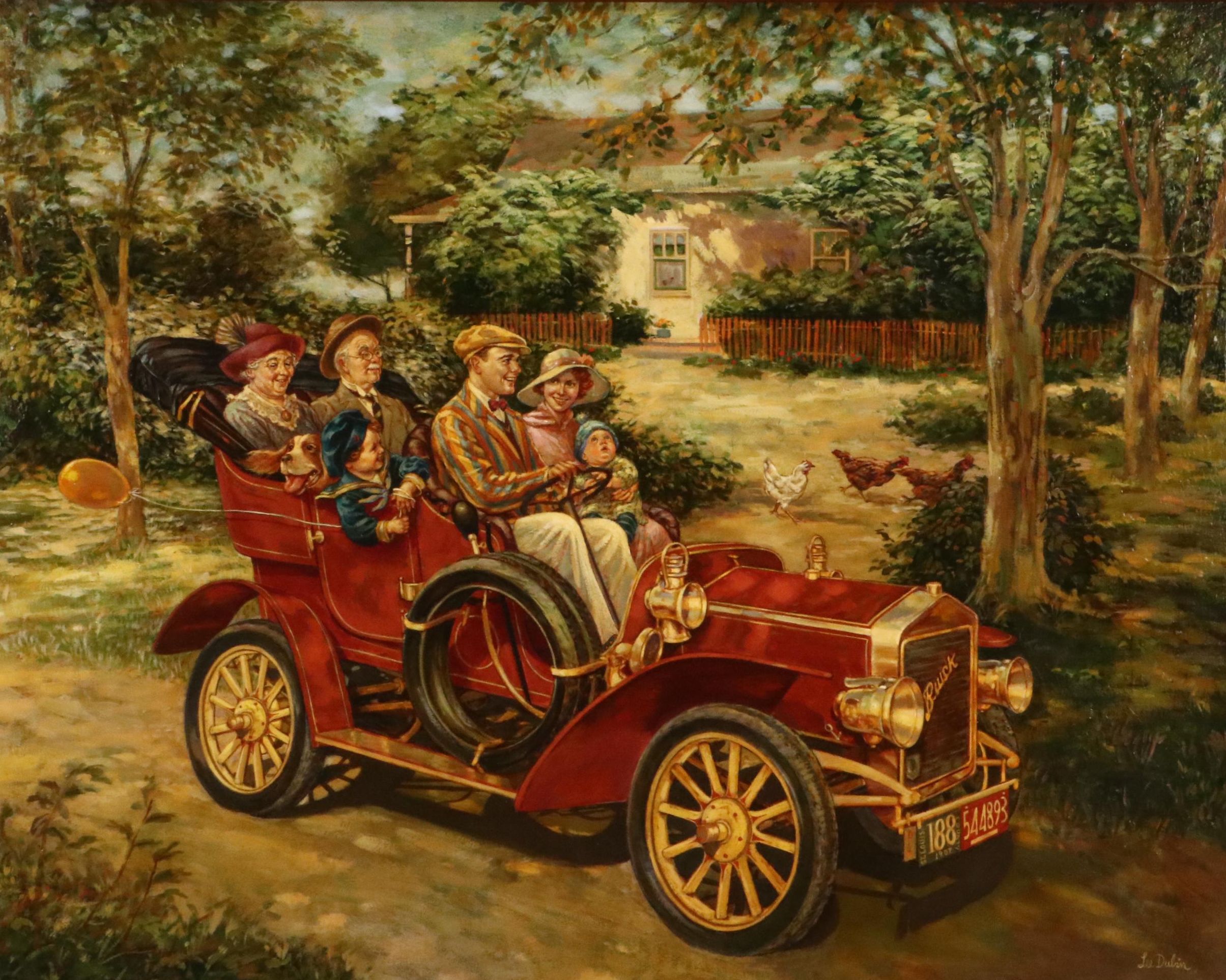 Lee Dubin American Dream Genre Oil Painting, 21st Century