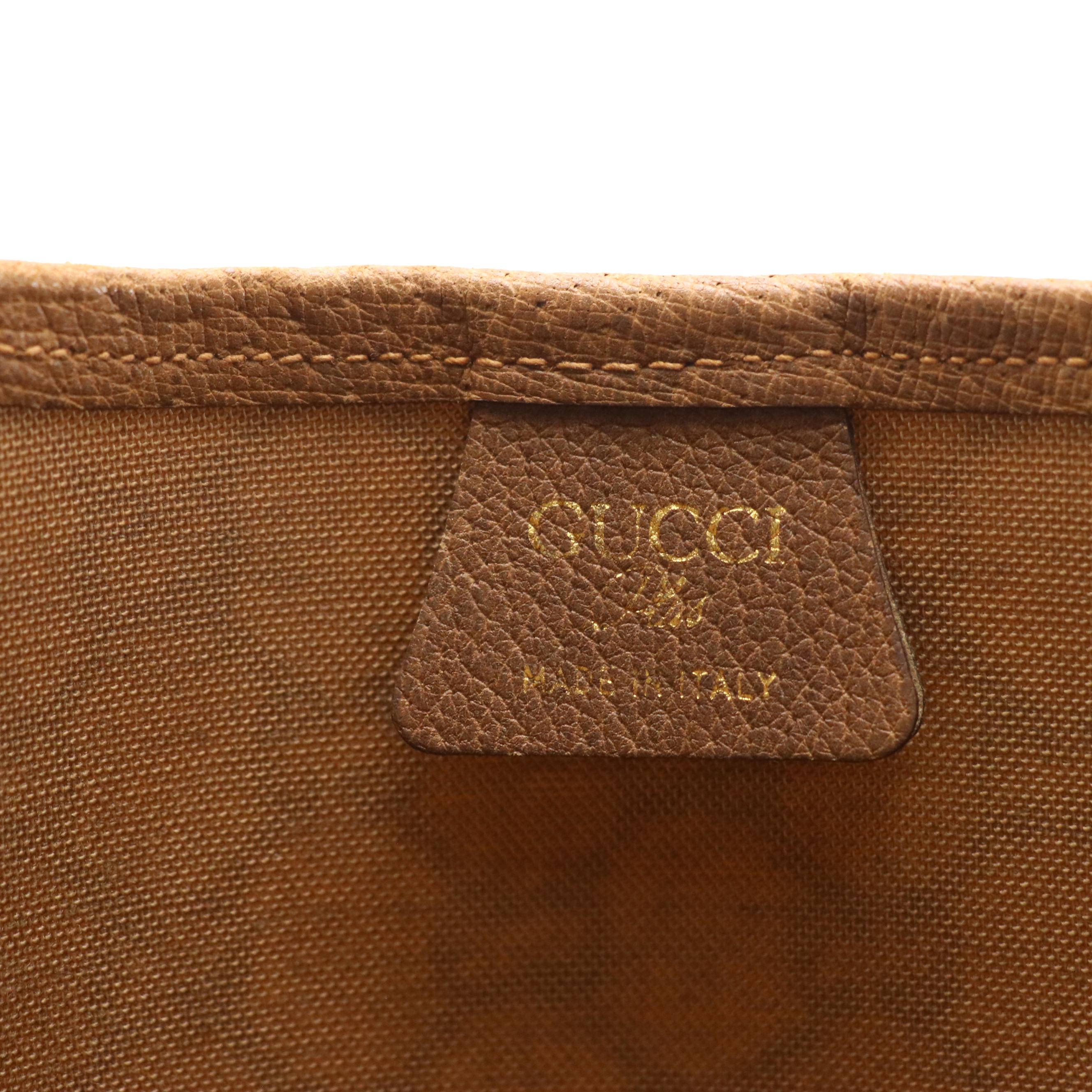 Gucci Plus Front Pocket Tote in GG Supreme Canvas, Leather and Web Straps