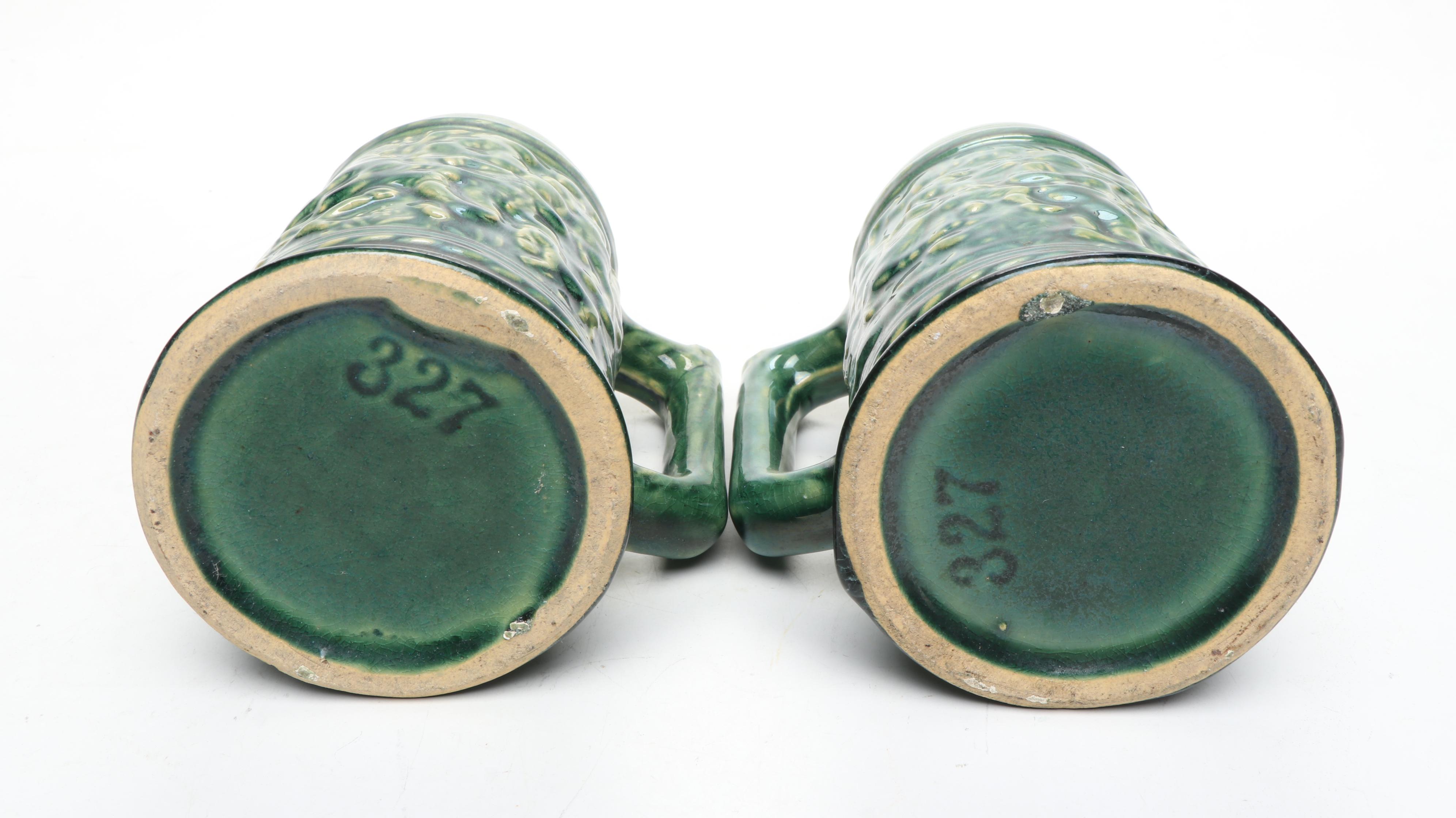 McCoy Majolica Tankard and Corn King Pitcher, Early to Mid-20th Century