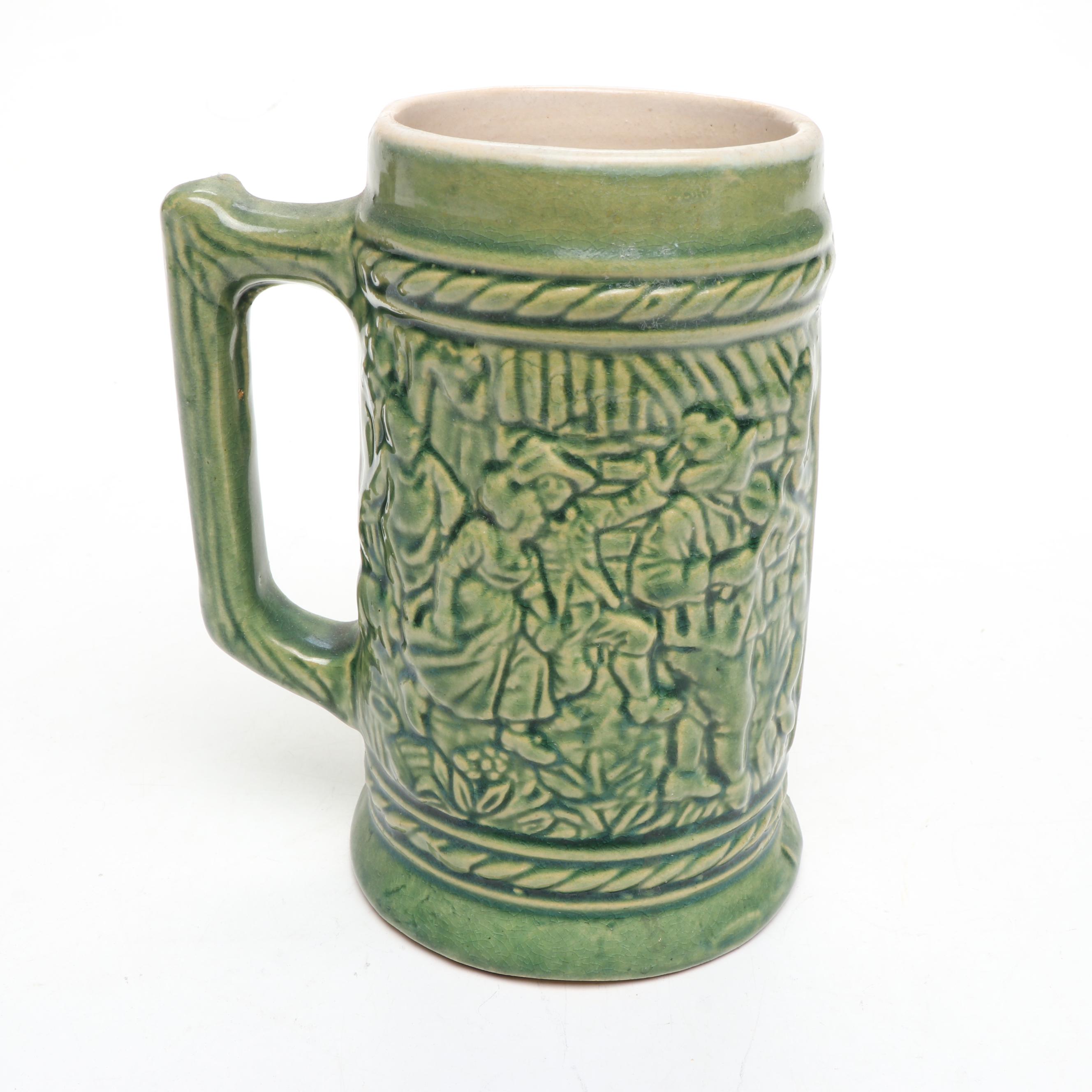 McCoy Majolica Tankard and Corn King Pitcher, Early to Mid-20th Century