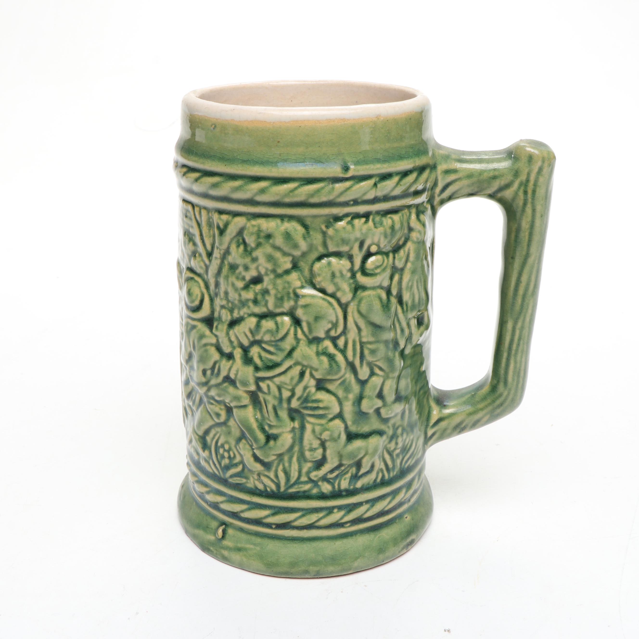 McCoy Majolica Tankard and Corn King Pitcher, Early to Mid-20th Century