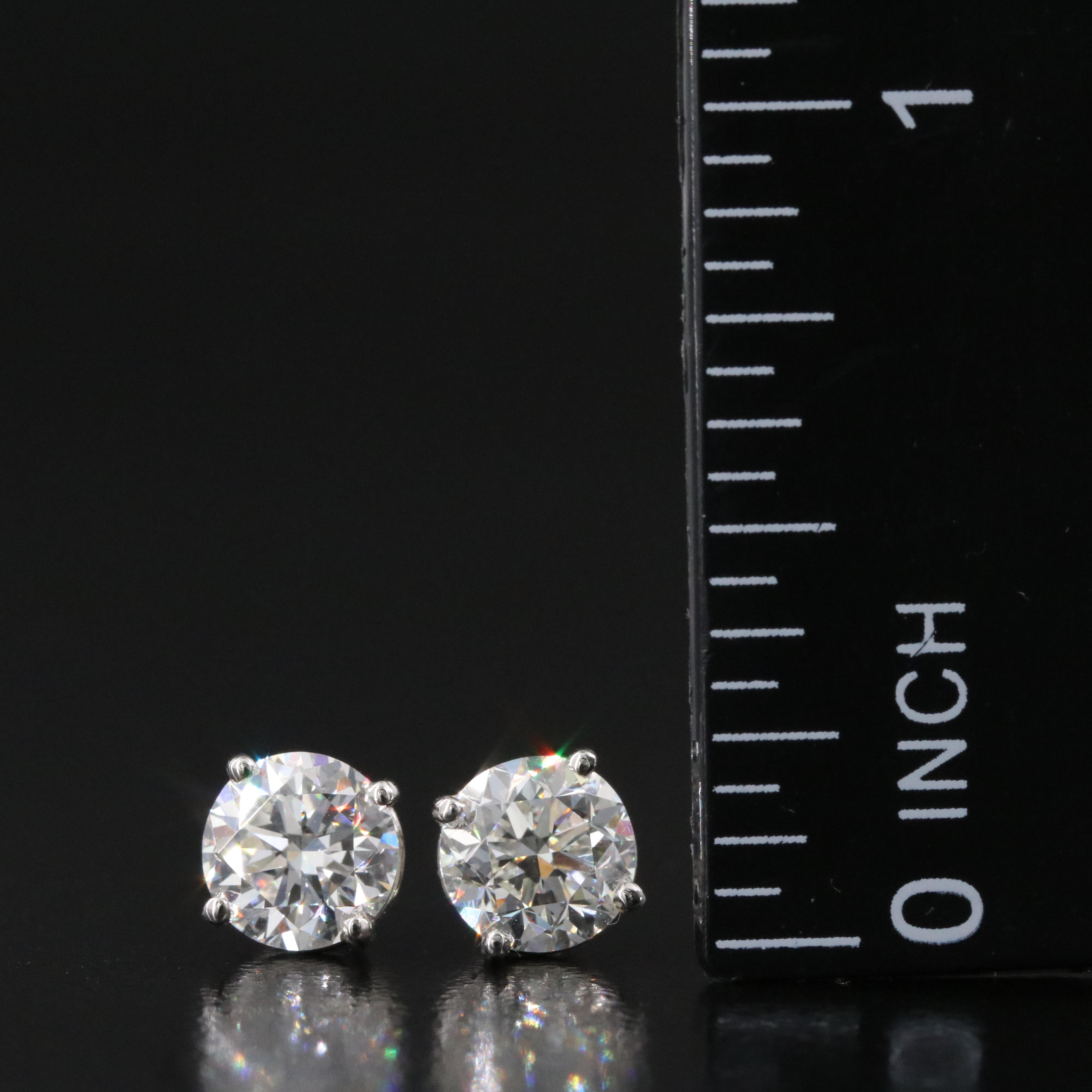 Platinum 2.00 CTW Diamond Stud Earrings with GIA Online and Physical Reports
