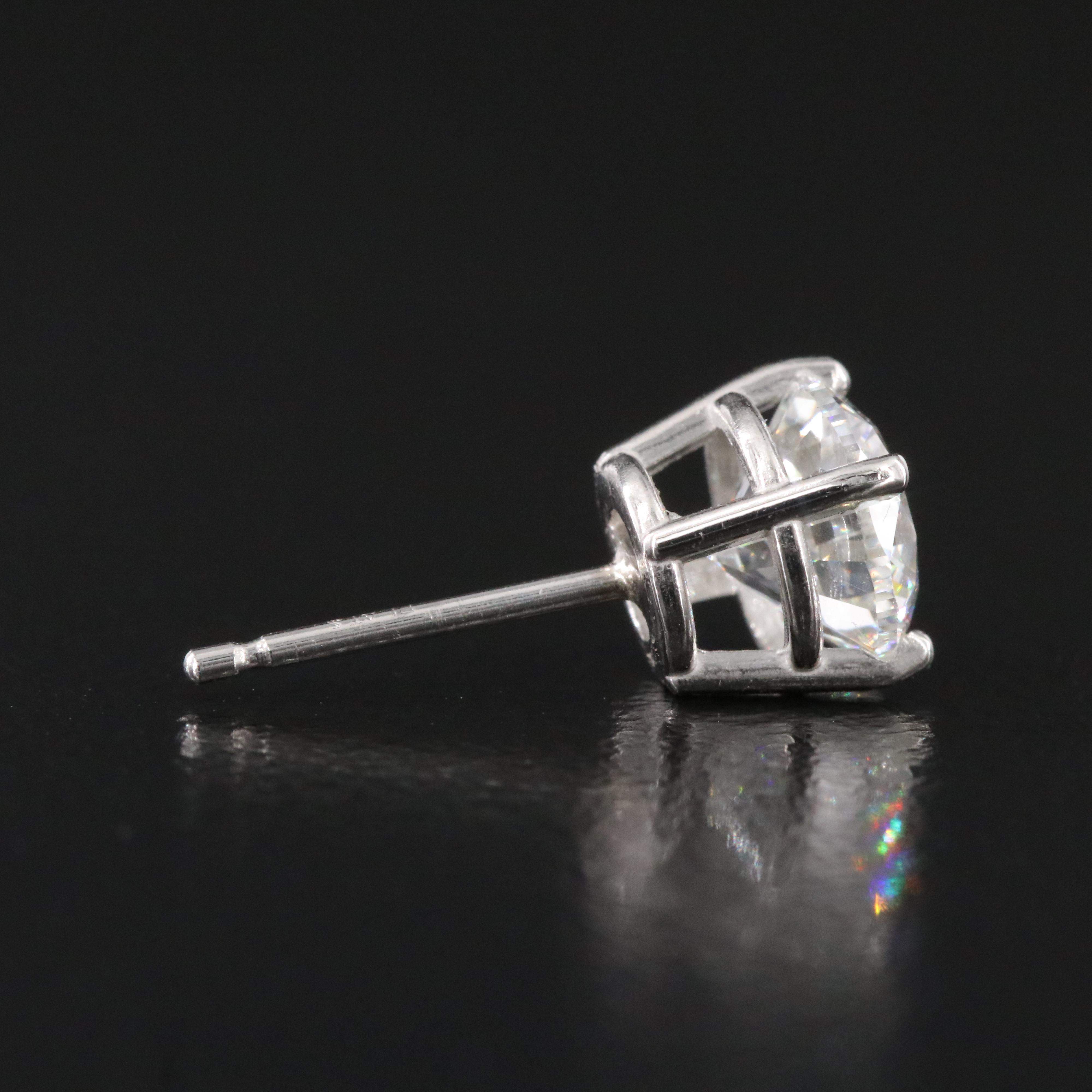 Platinum 2.00 CTW Diamond Stud Earrings with GIA Online and Physical Reports