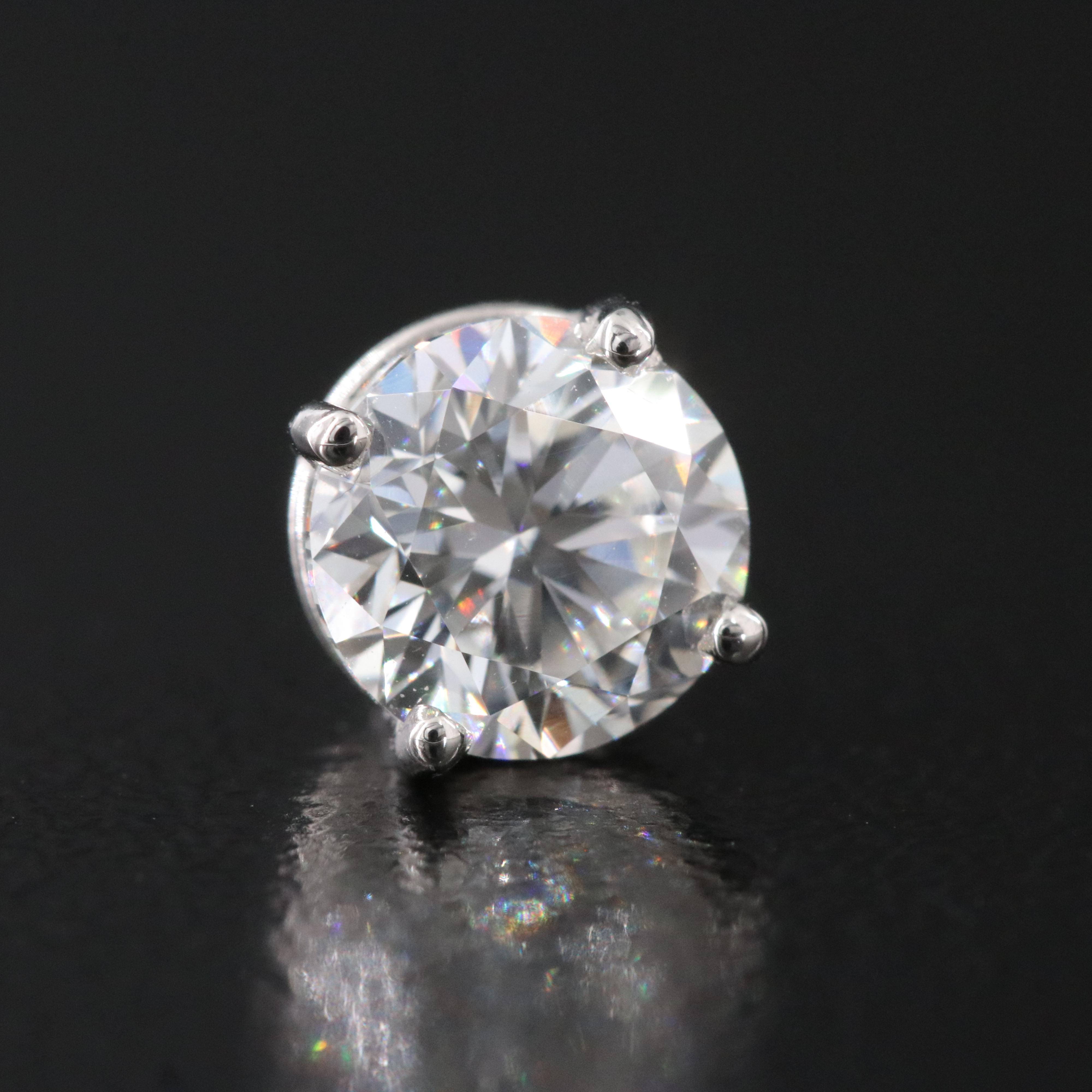 Platinum 2.00 CTW Diamond Stud Earrings with GIA Online and Physical Reports