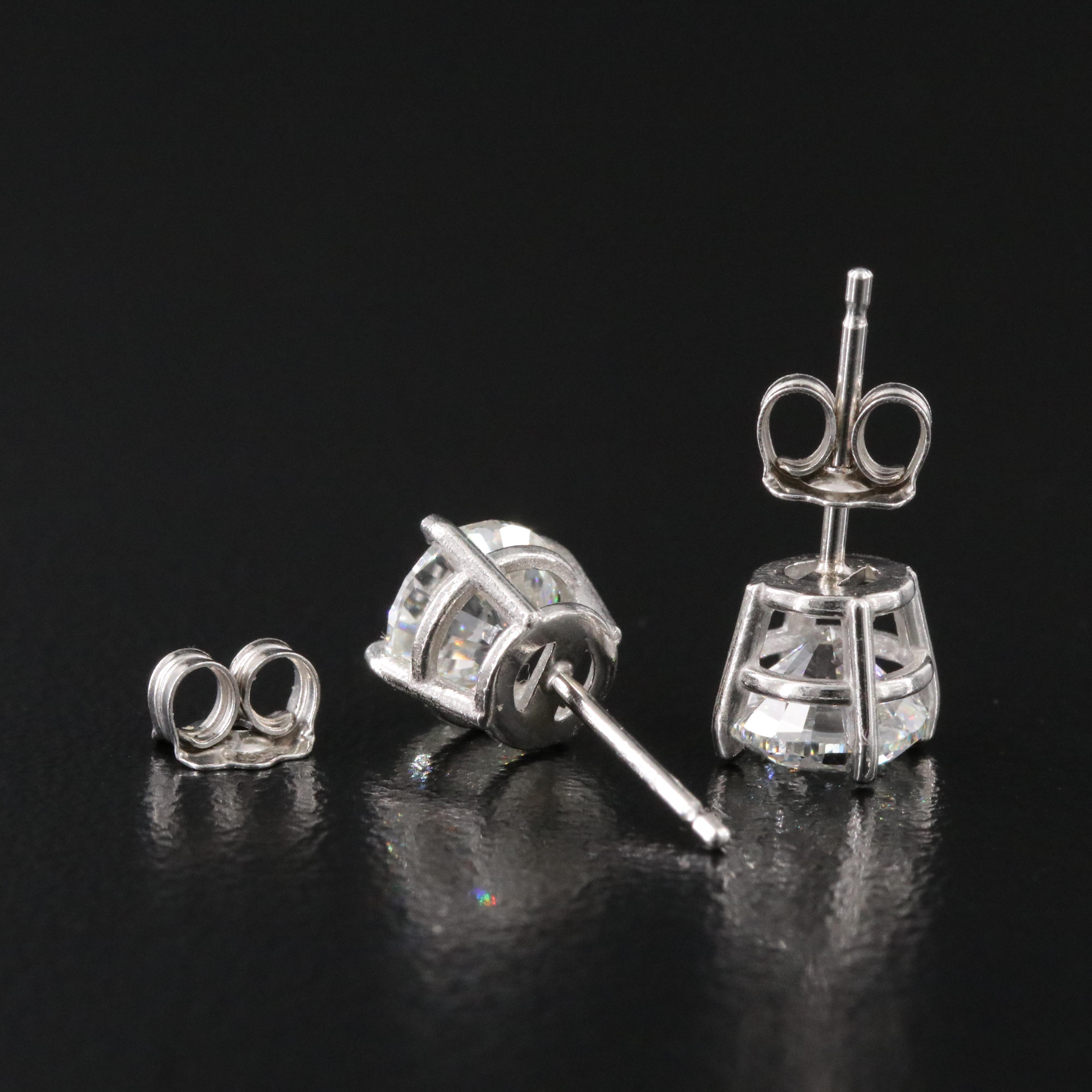 Platinum 2.00 CTW Diamond Stud Earrings with GIA Online and Physical Reports