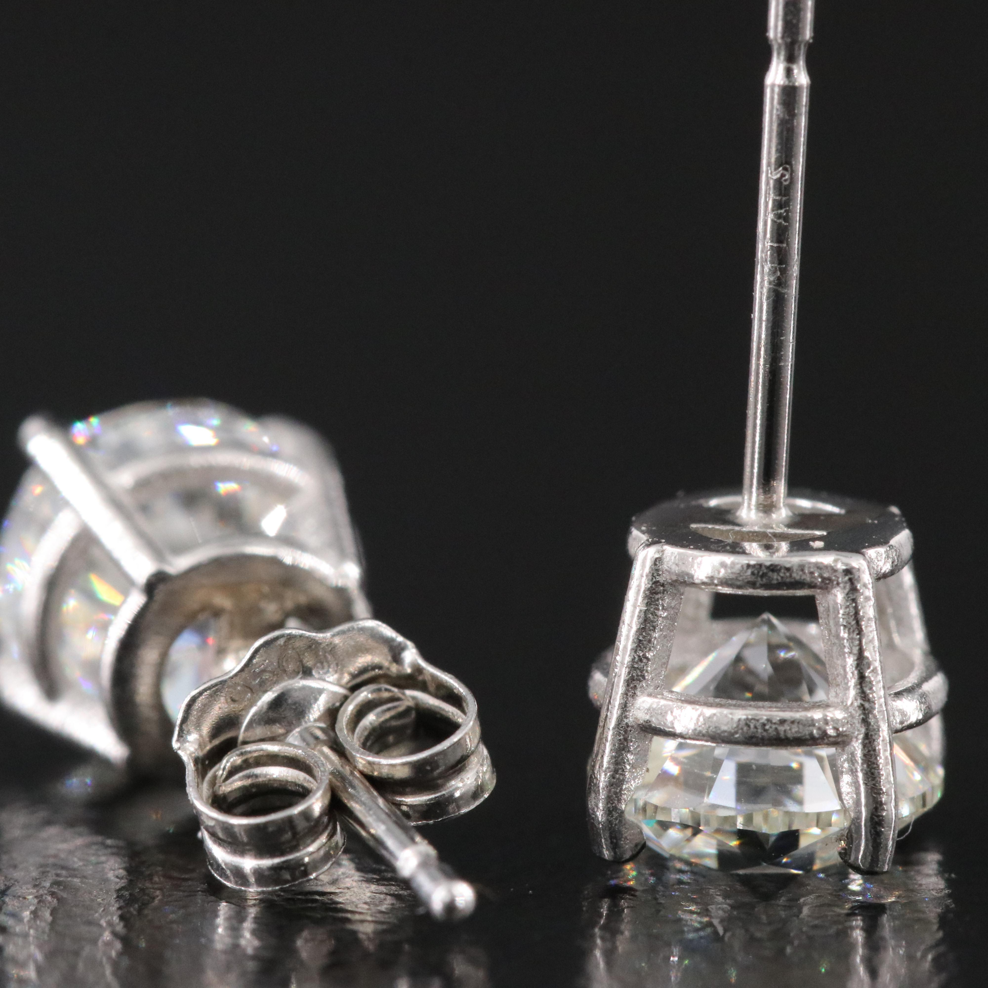 Platinum 2.00 CTW Diamond Stud Earrings with GIA Online and Physical Reports