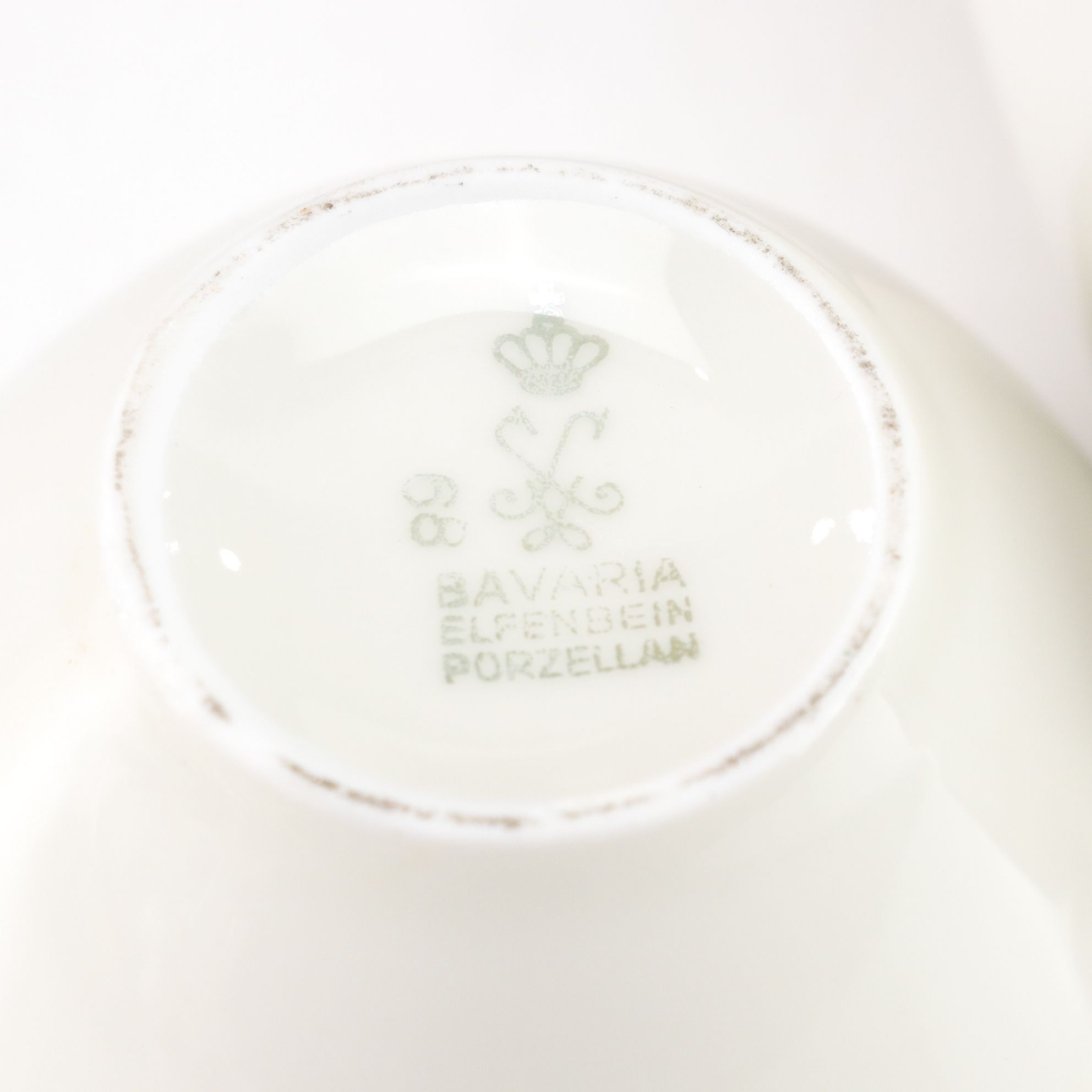 Bavarian Elfenbein Porzellan Gilt Porcelain Tea Set for Two