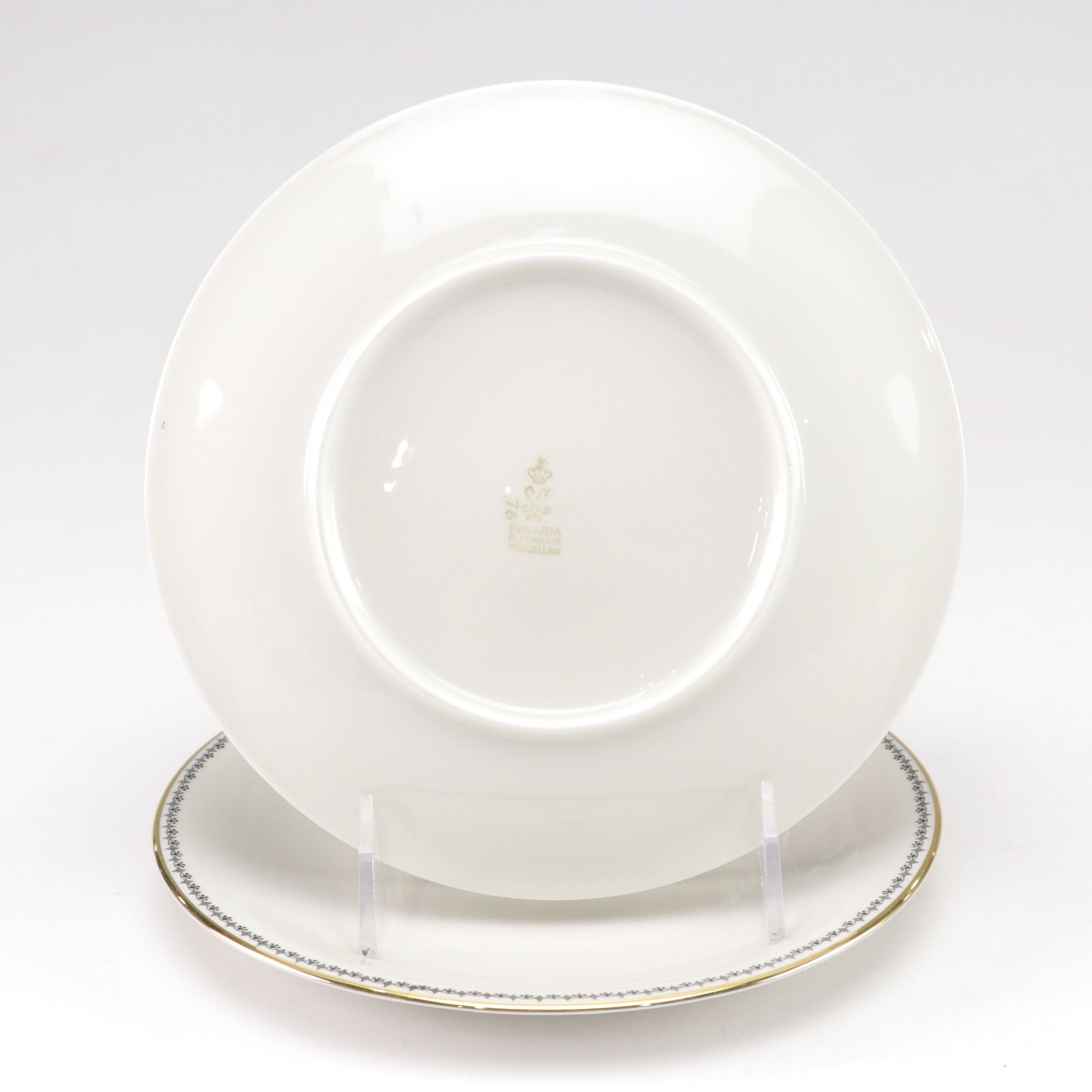 Bavarian Elfenbein Porzellan Gilt Porcelain Tea Set for Two