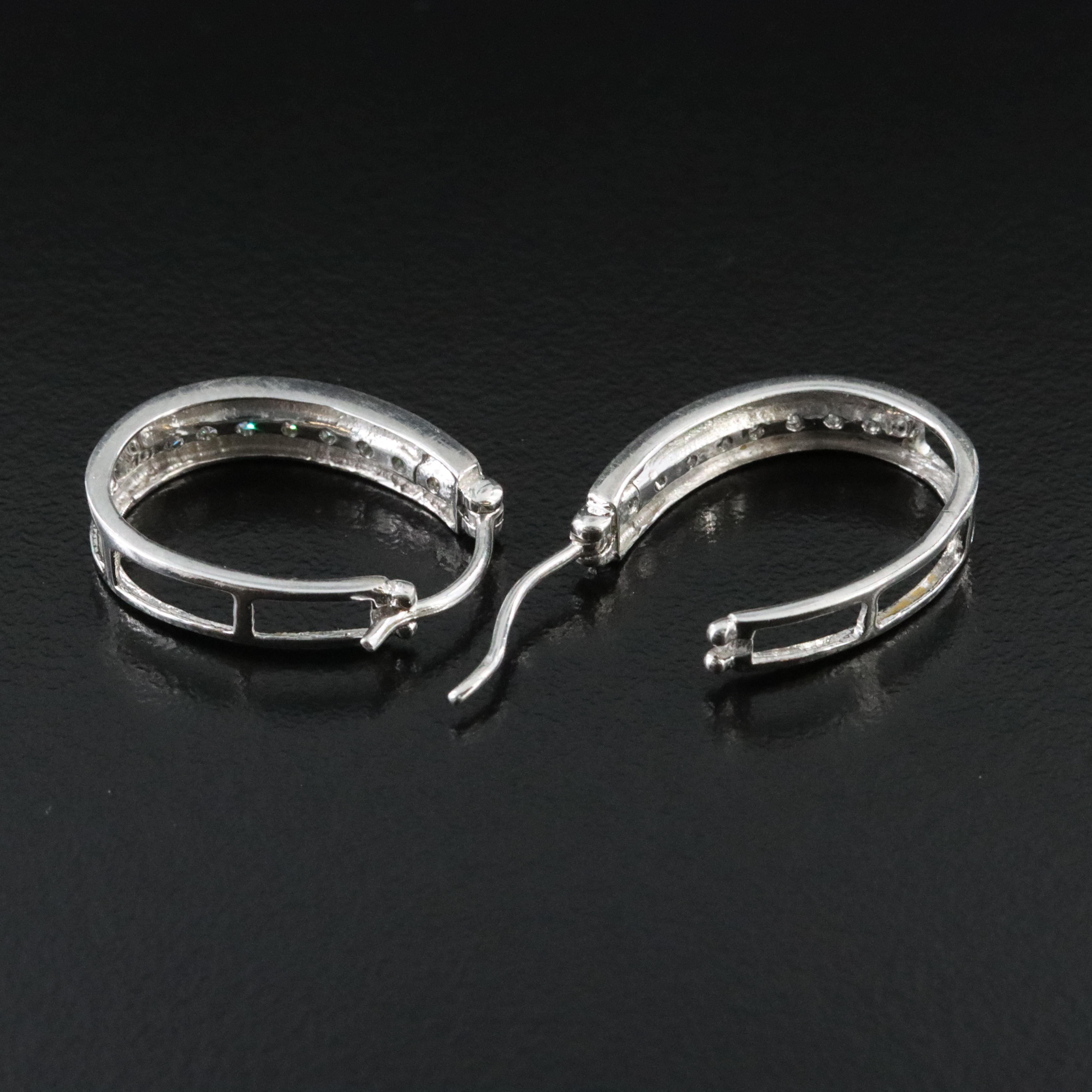 10K 0.46 CTW Diamond Hoop Earrings