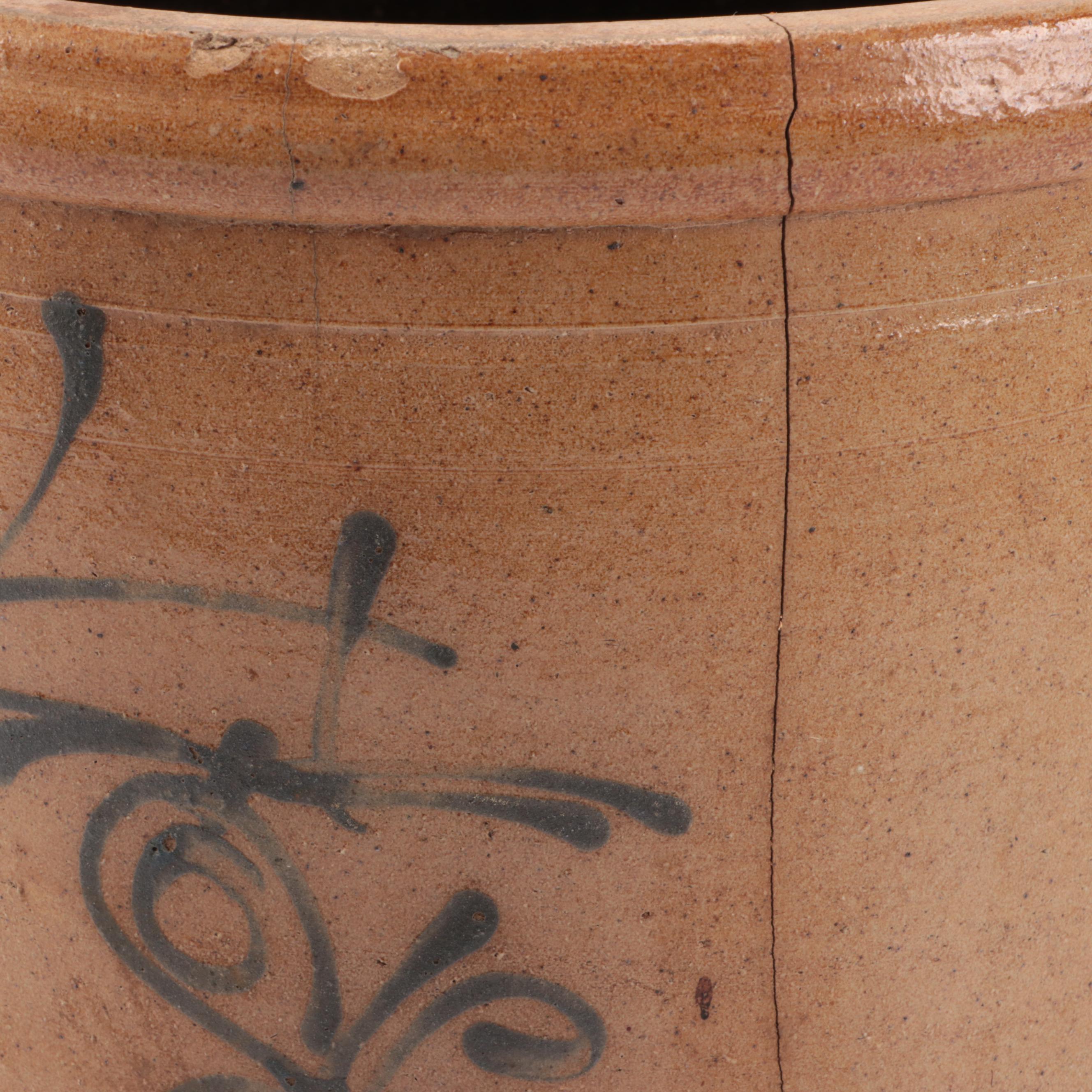 Red Wing Four Gallon Crock with Cobalt Bee Sting Design and Stoneware