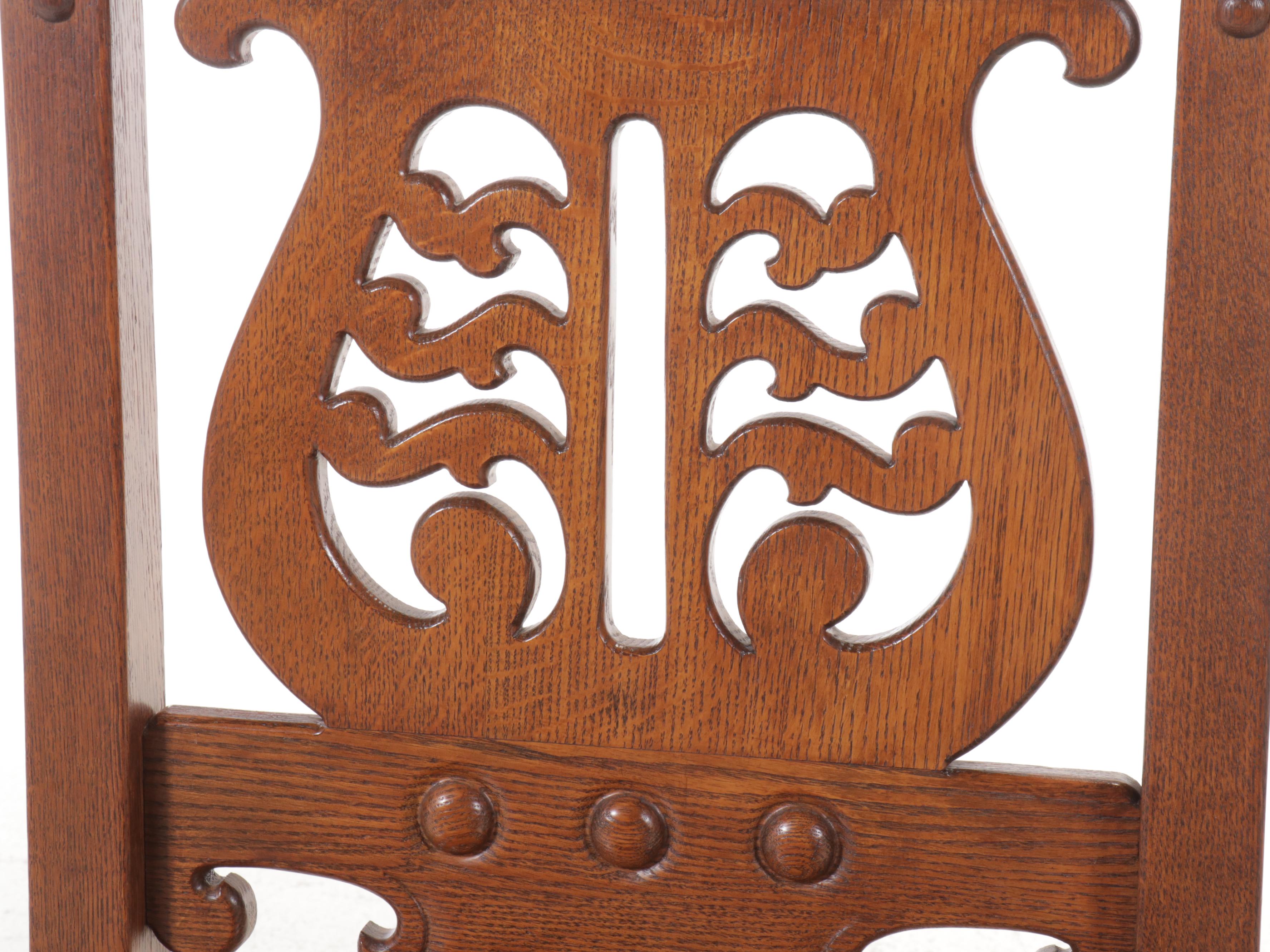 Baroque Style Carved Oak Chair with Under Seat Storage, 20th Century