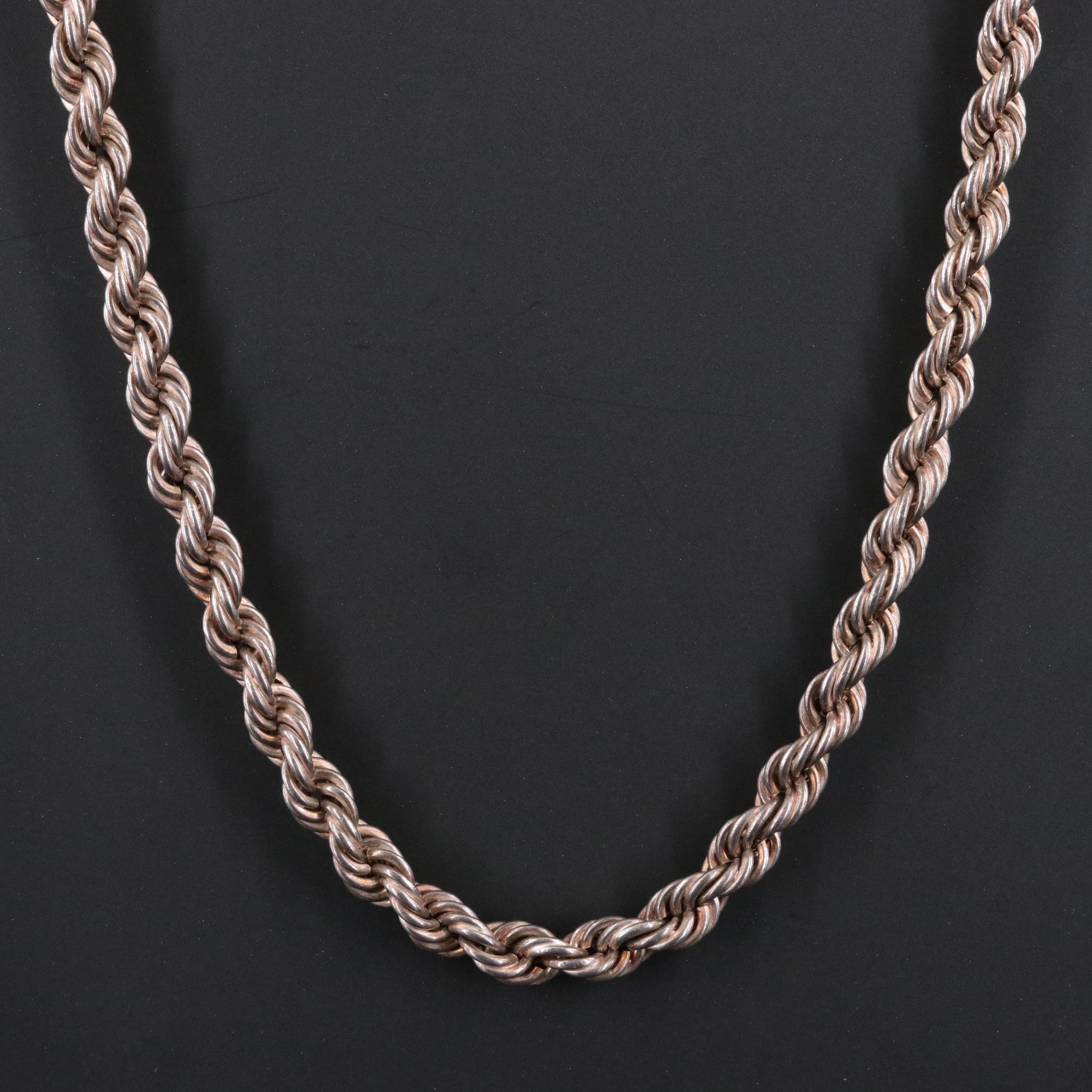 Sterling Rope Chain Necklace