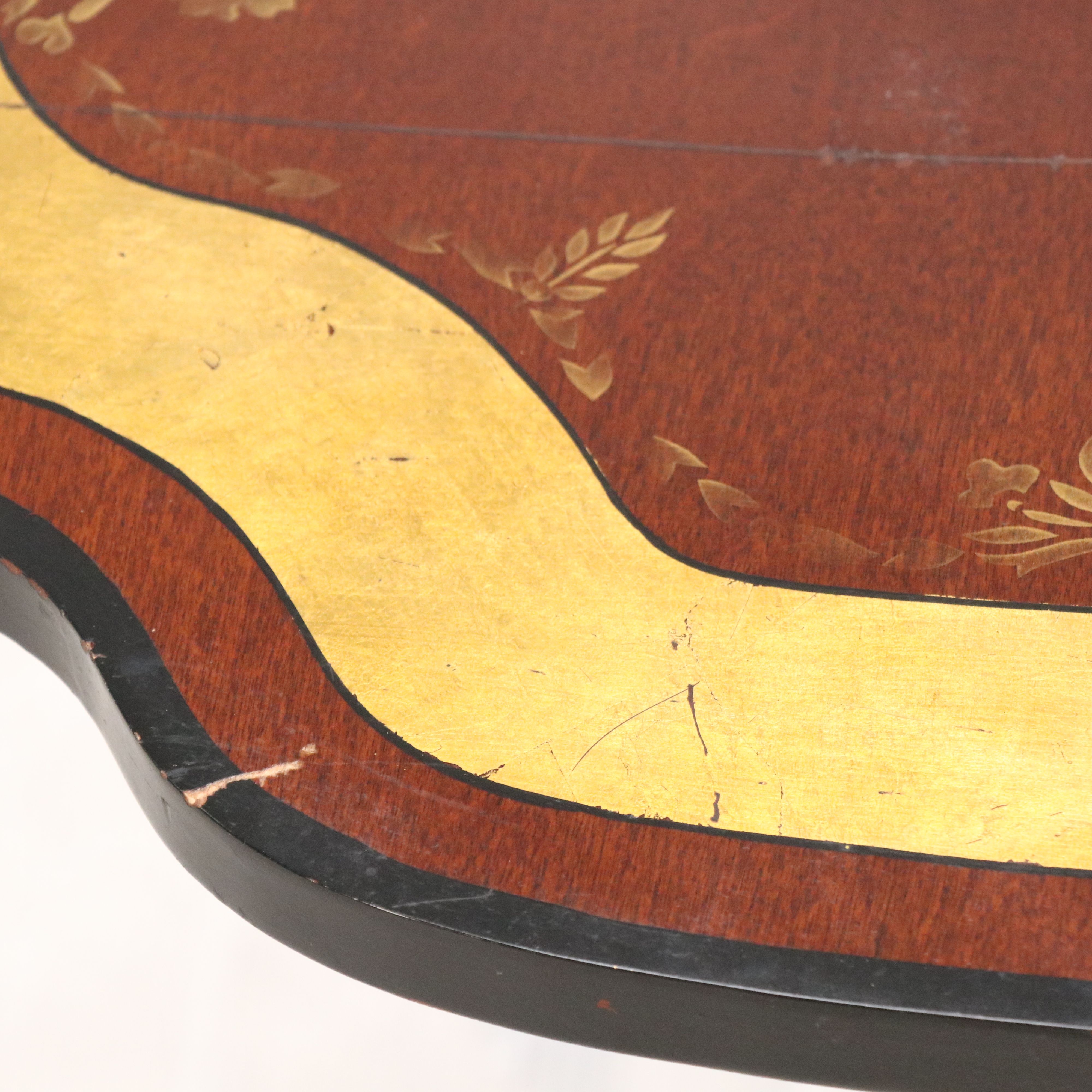 Regency Style Stencil-Decorated and Parcel-Painted Wood Stand, 20th Century