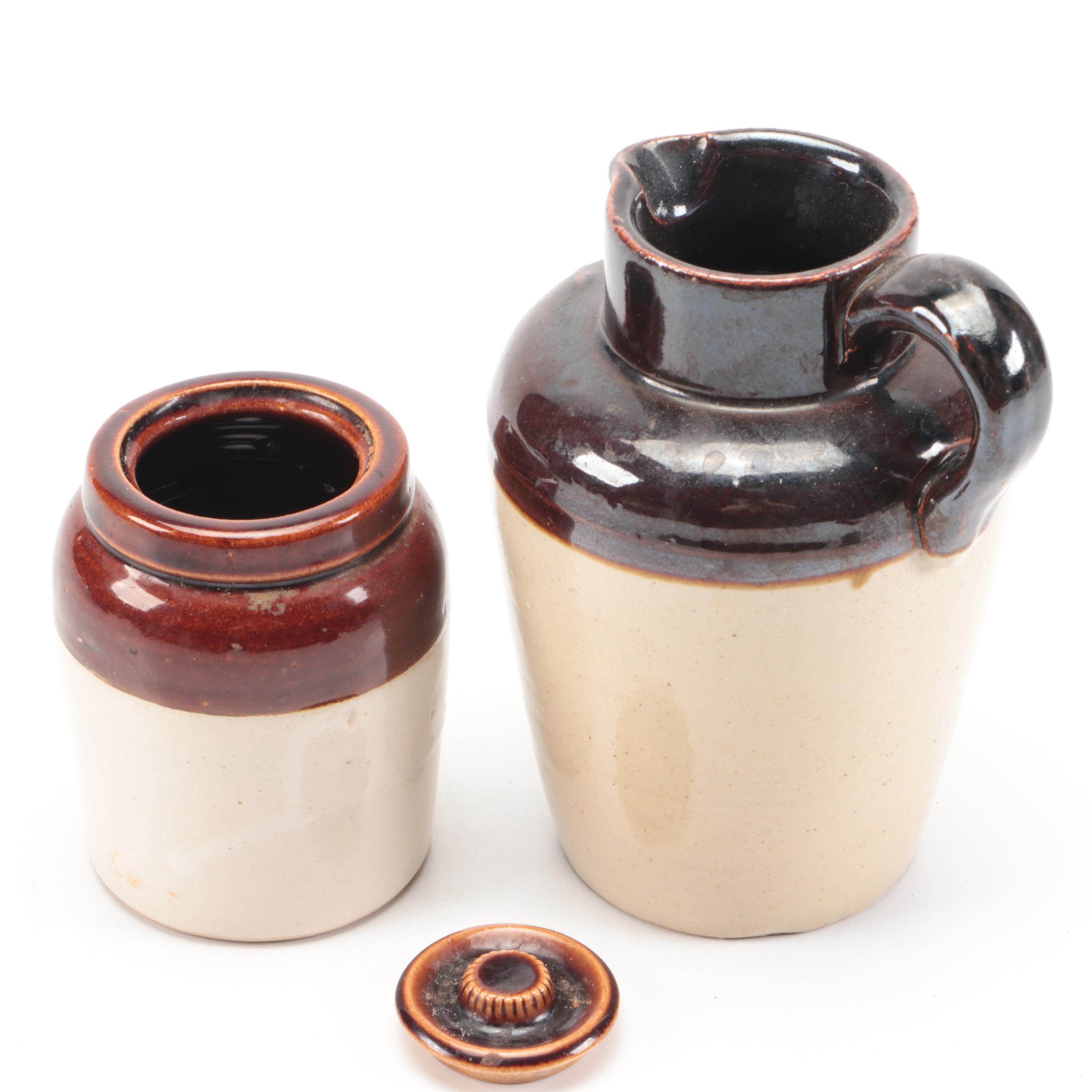 Stoneware Crocks and Pitcher