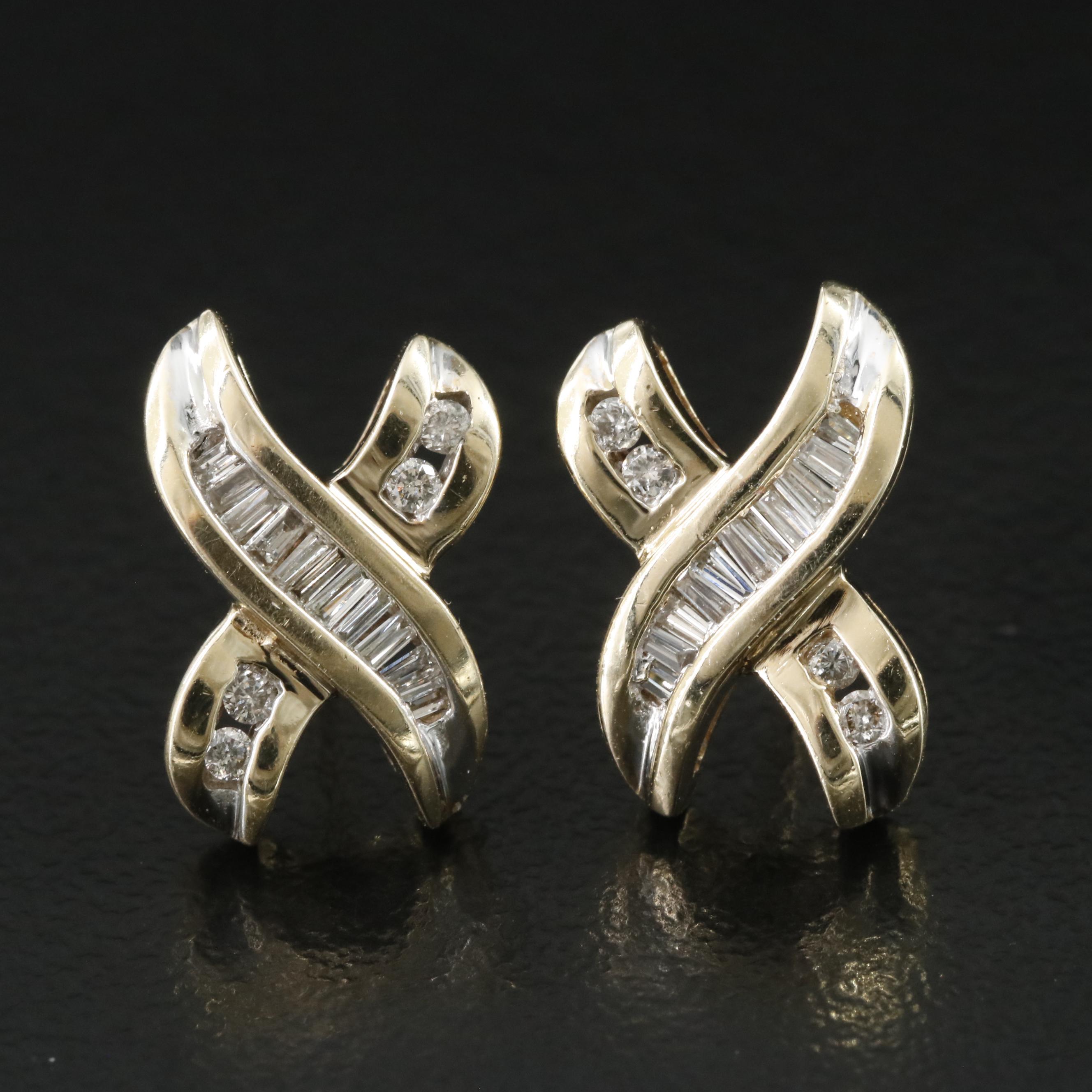 10K 0.32 CTW Diamond X Earrings