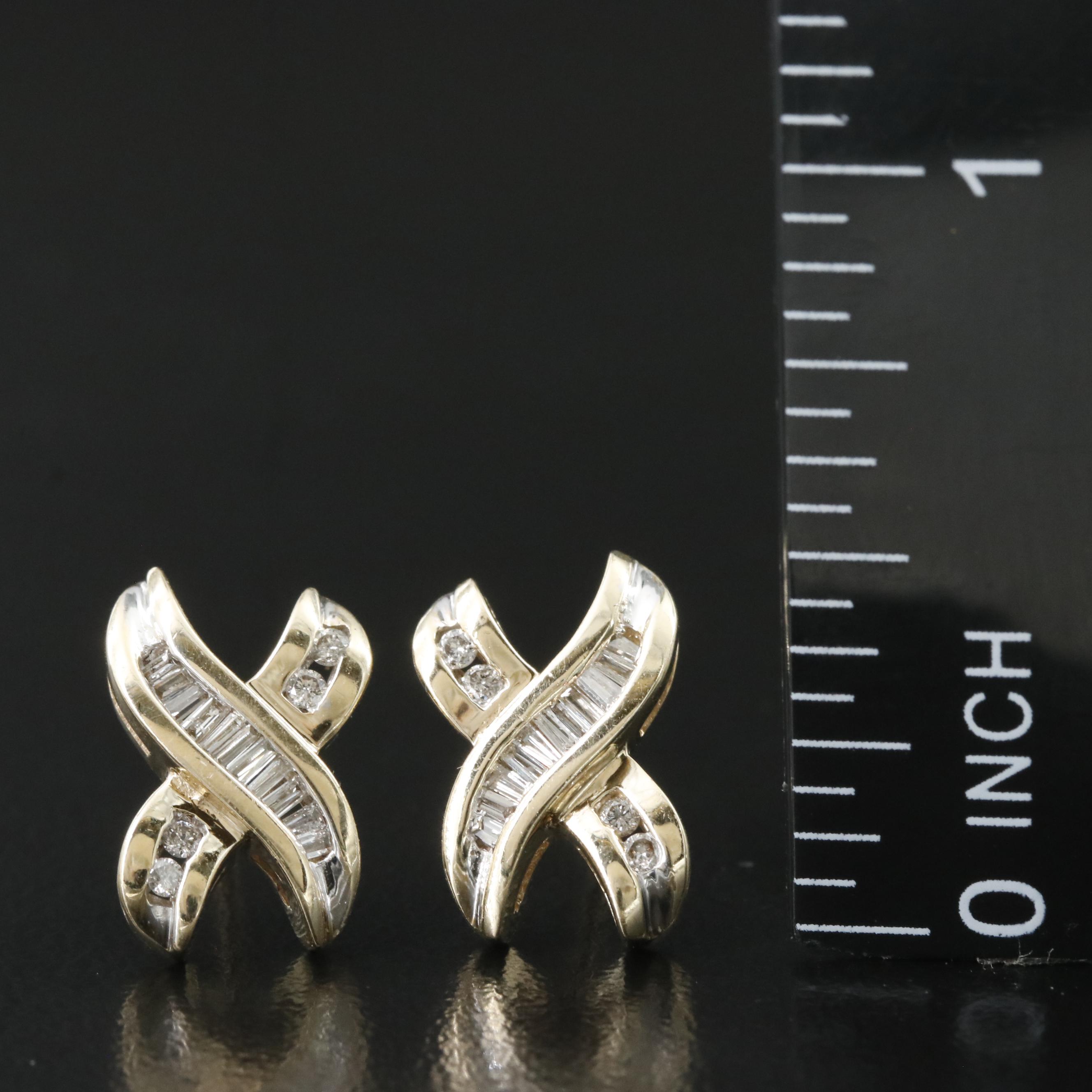 10K 0.32 CTW Diamond X Earrings