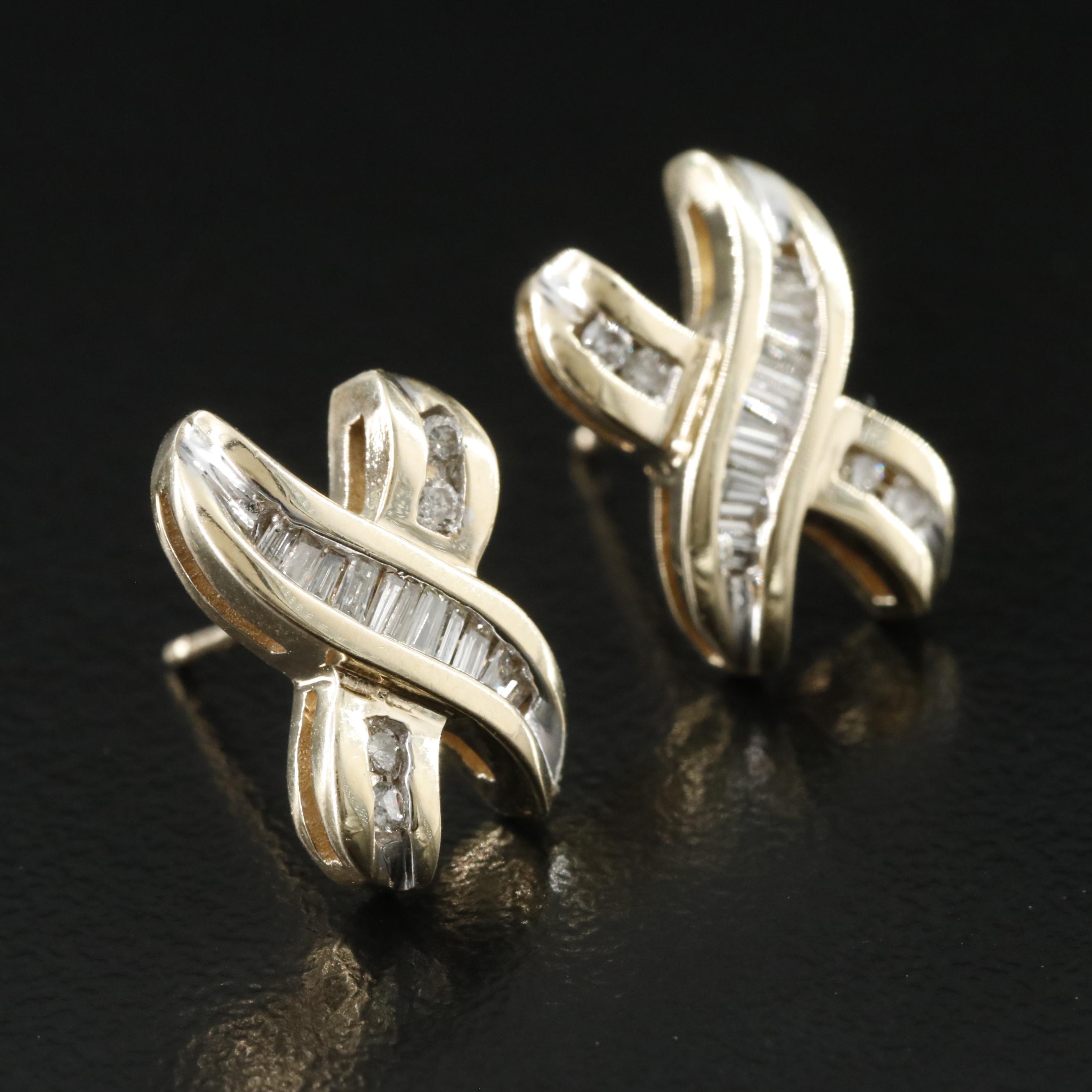 10K 0.32 CTW Diamond X Earrings