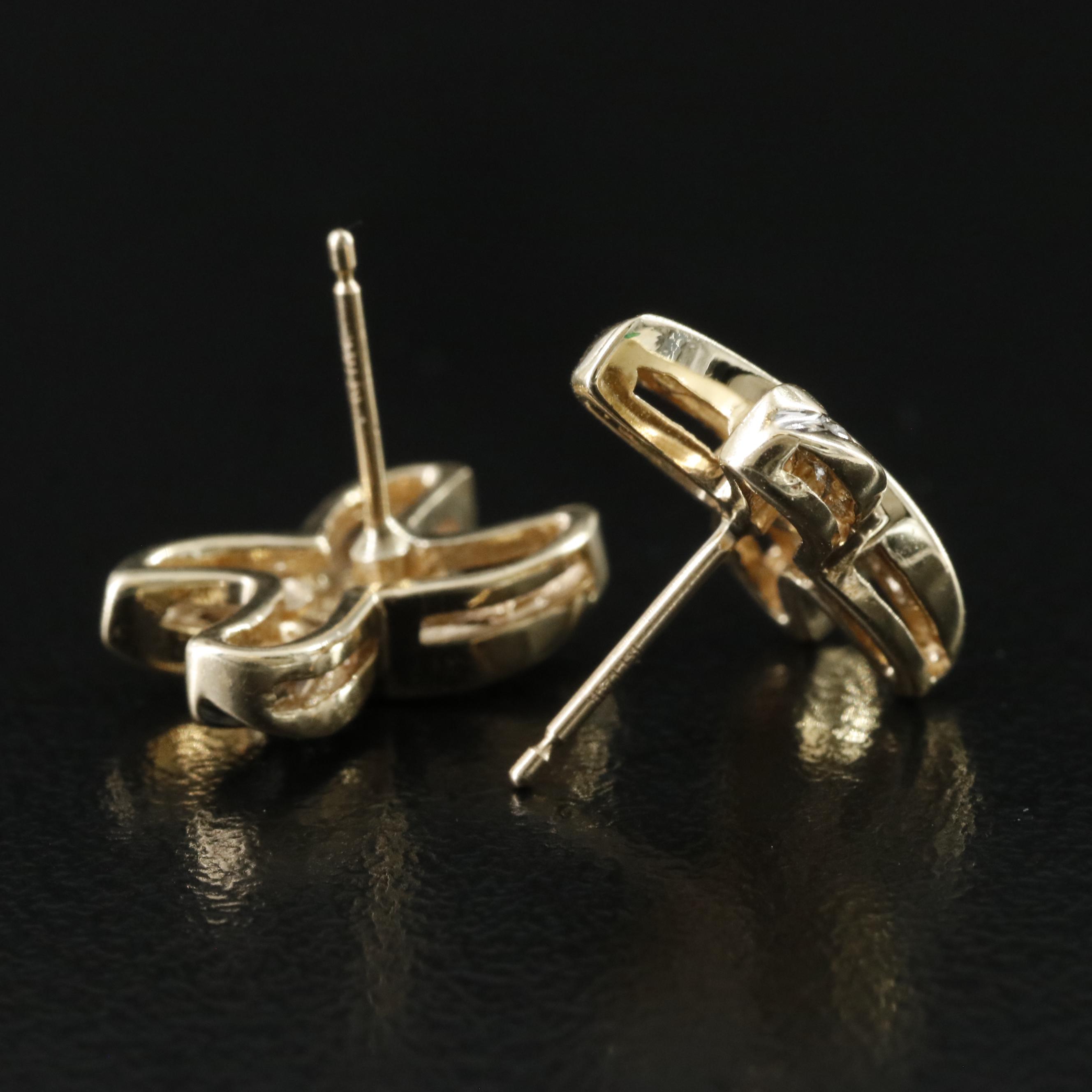 10K 0.32 CTW Diamond X Earrings