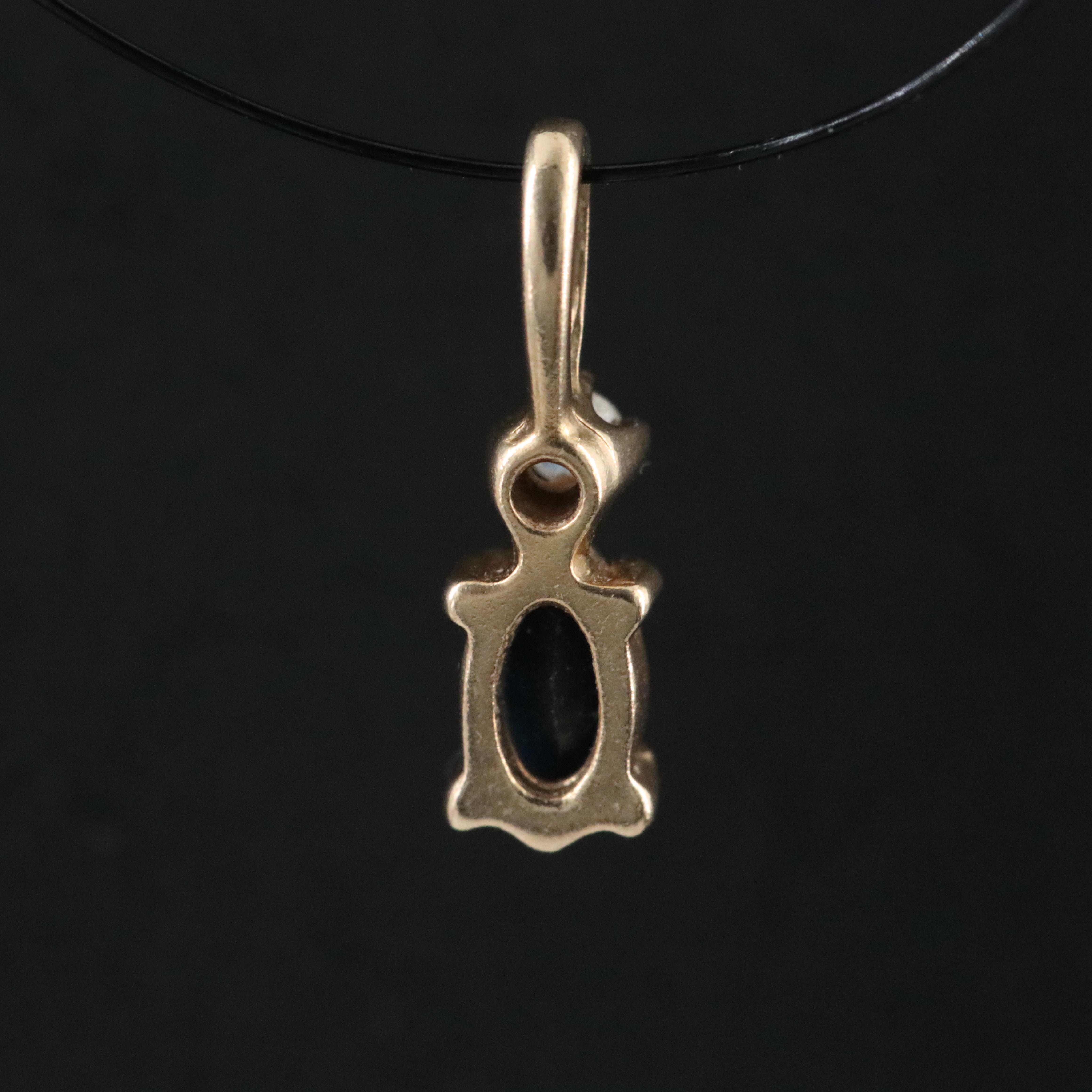 14K Sapphire and Diamond Pendant