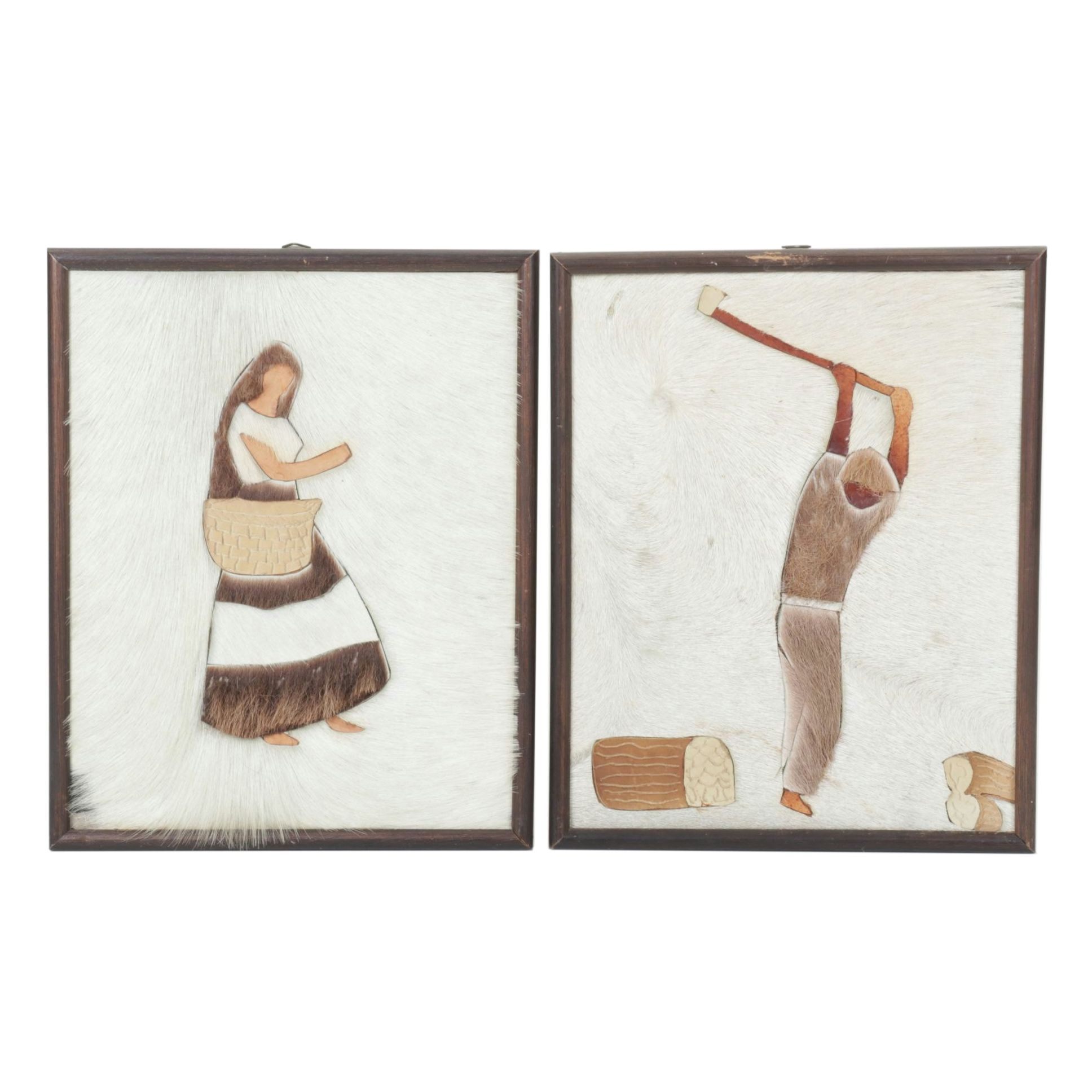 Costa Rican Animal Fur Folk Art Panels