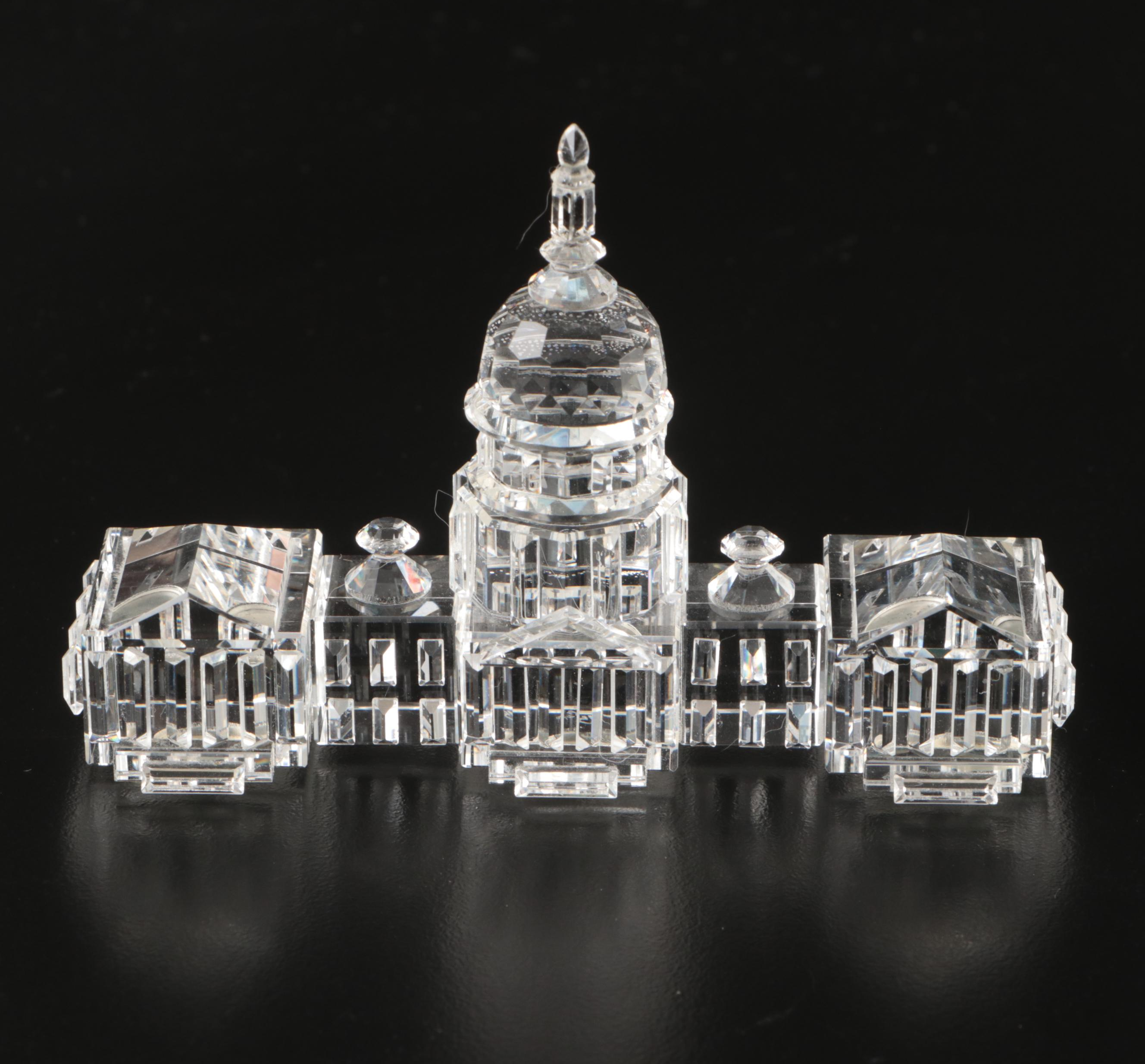Crystal World "White House" and "U.S. Capital Building" Figurines