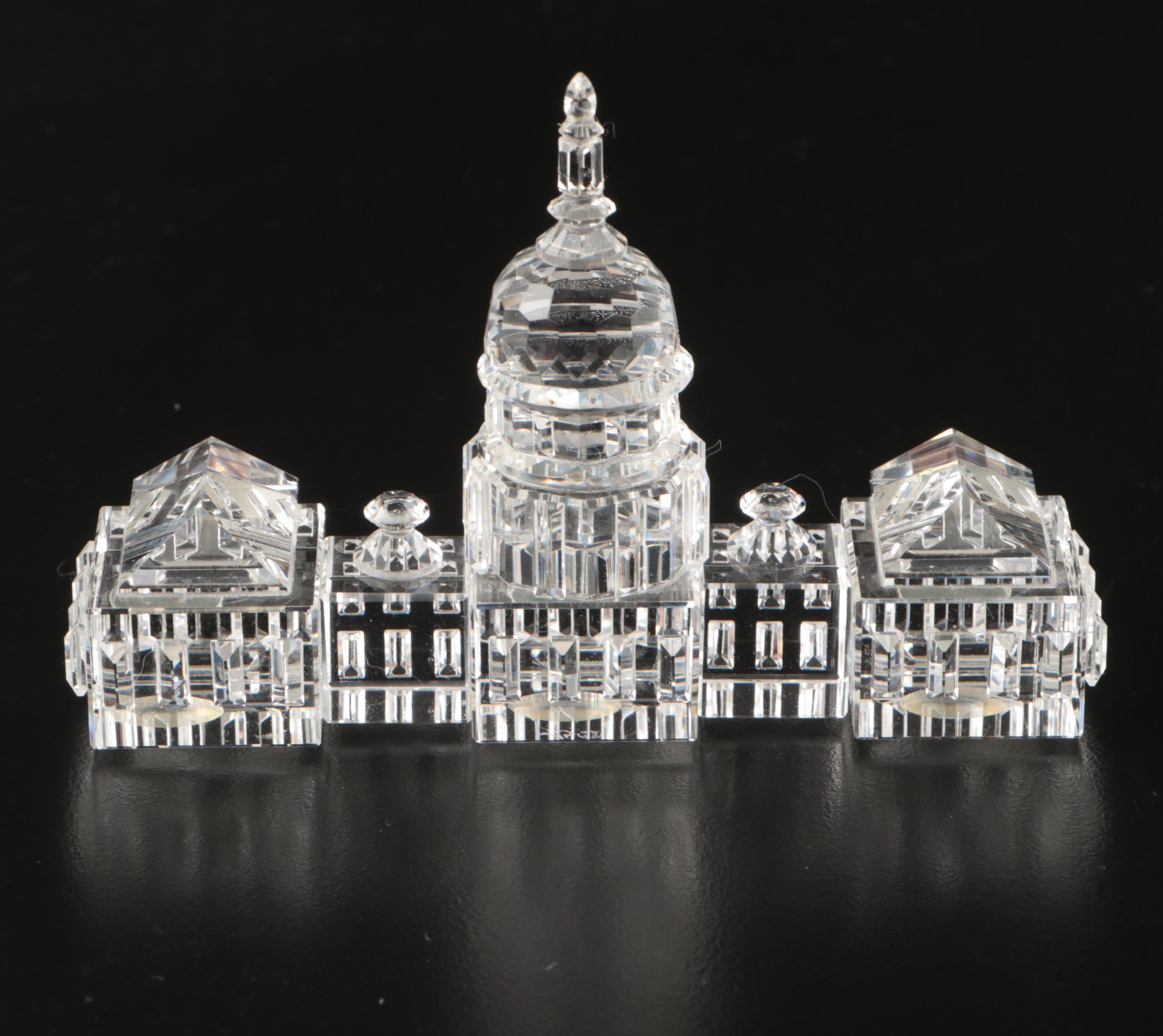 Crystal World "White House" and "U.S. Capital Building" Figurines
