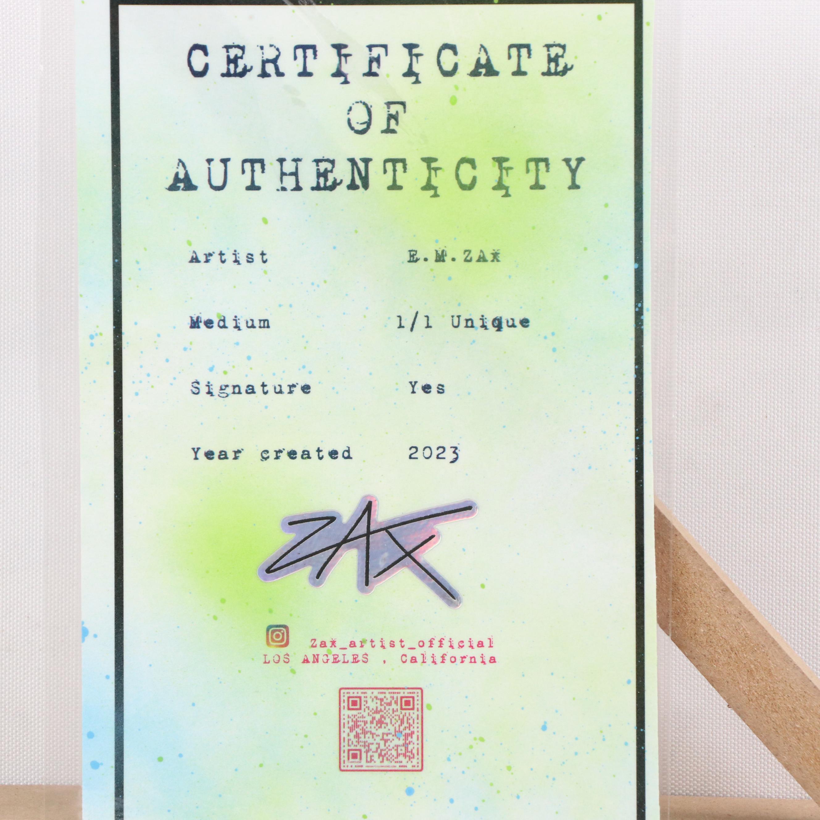 E.M. Zax Mixed Media Painting "Homage to Frida Kahlo," 2023