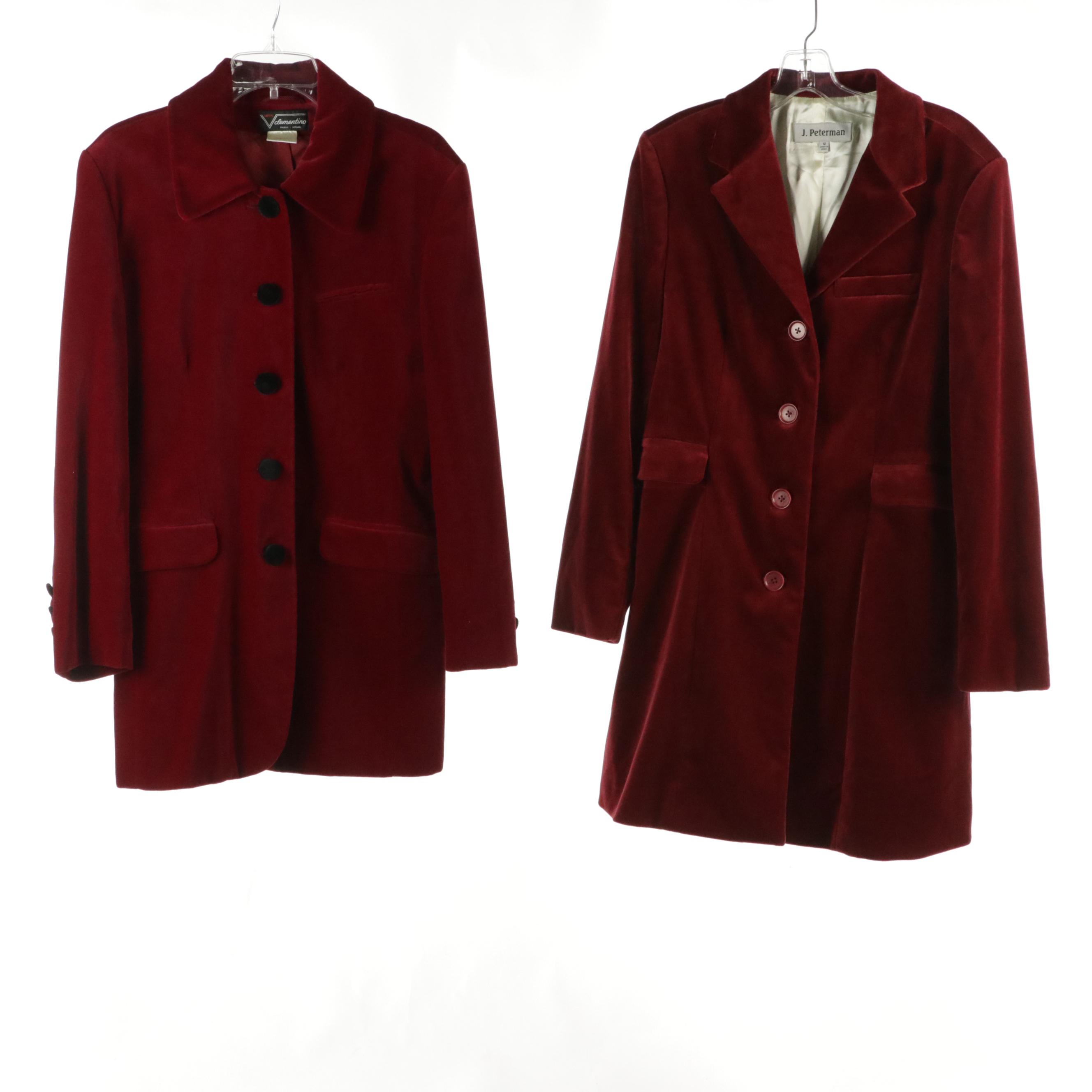 J. Peterman & Dementio Velvet Coats, INC Ruffle Jacket & Herman Geist Sweater