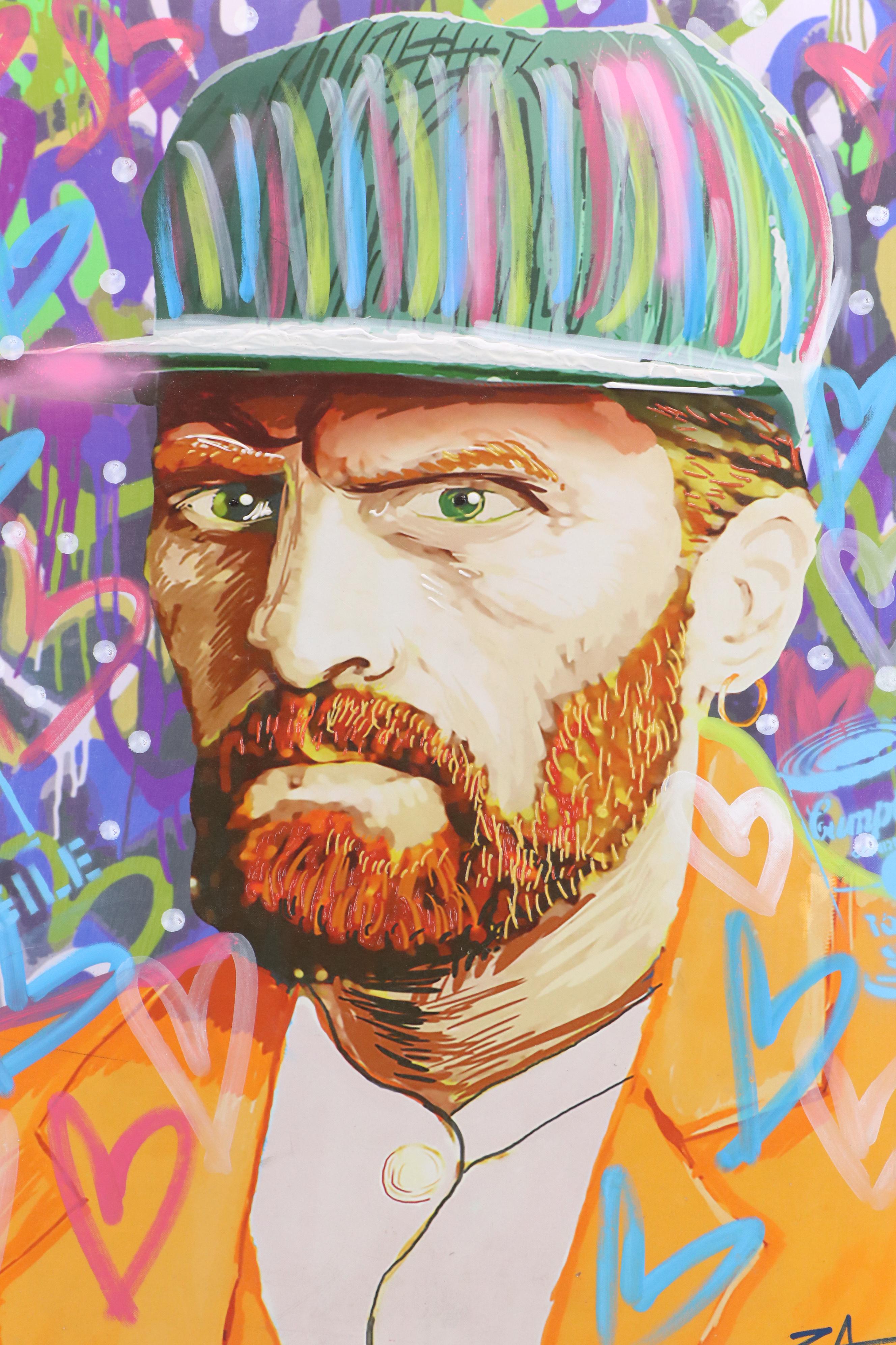 E.M. Zax Mixed Media Painting "Homage to Van Gogh," 2023